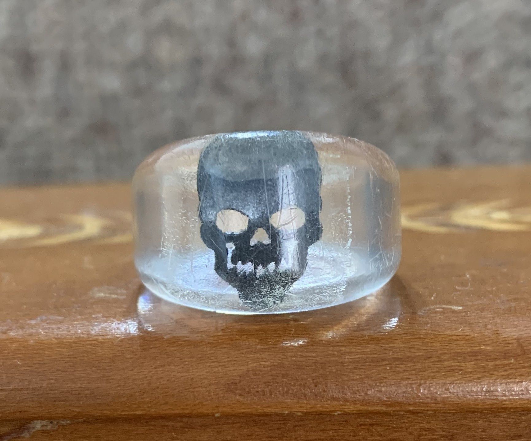 SS05 Nightcrawler Acrylic Silver Skull Ring