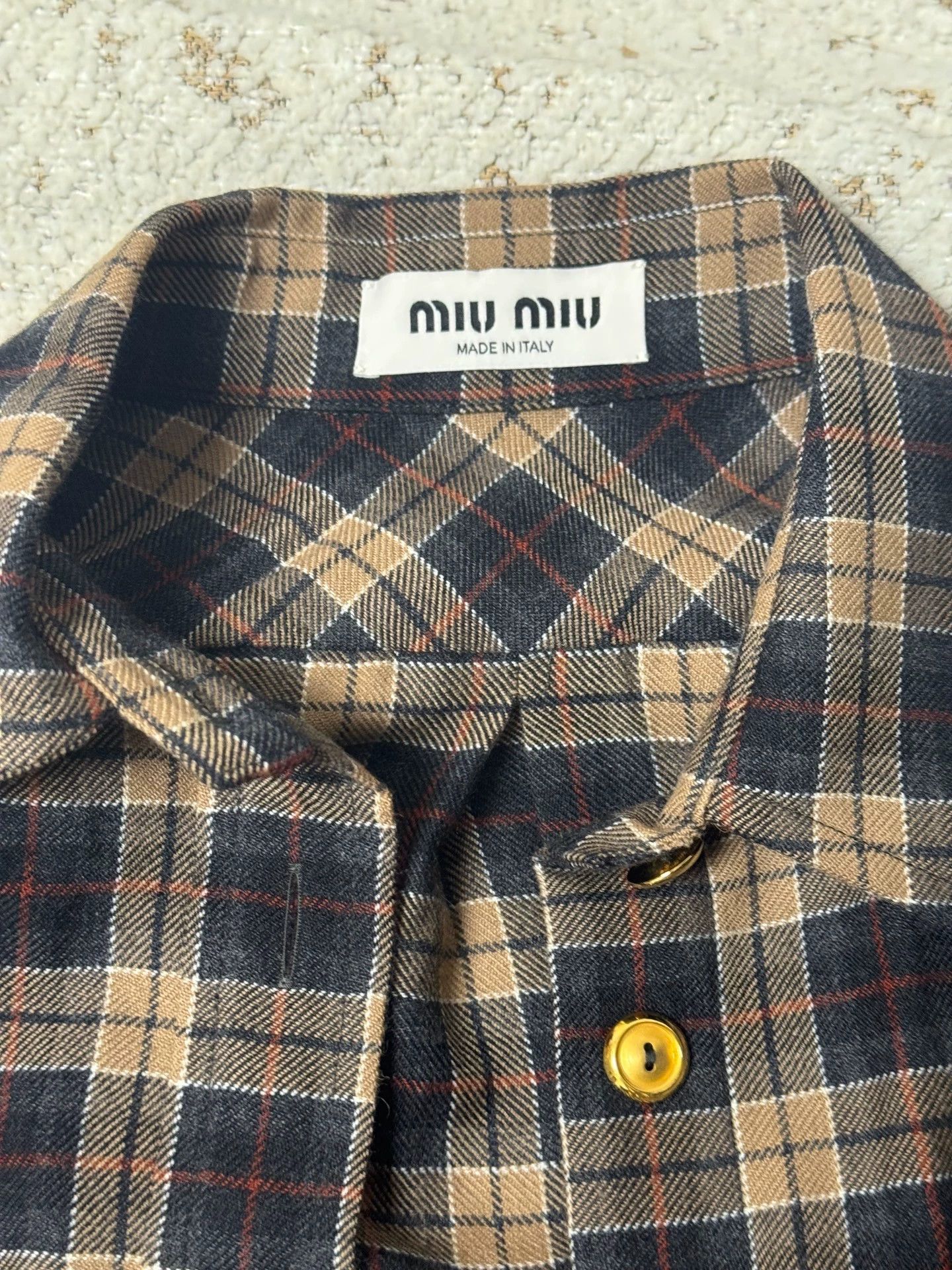 Miu Miu MIU MIU Women's New Check Shirt Size 36 Size XS / US 0-2 / IT 36-38 - 3 Thumbnail