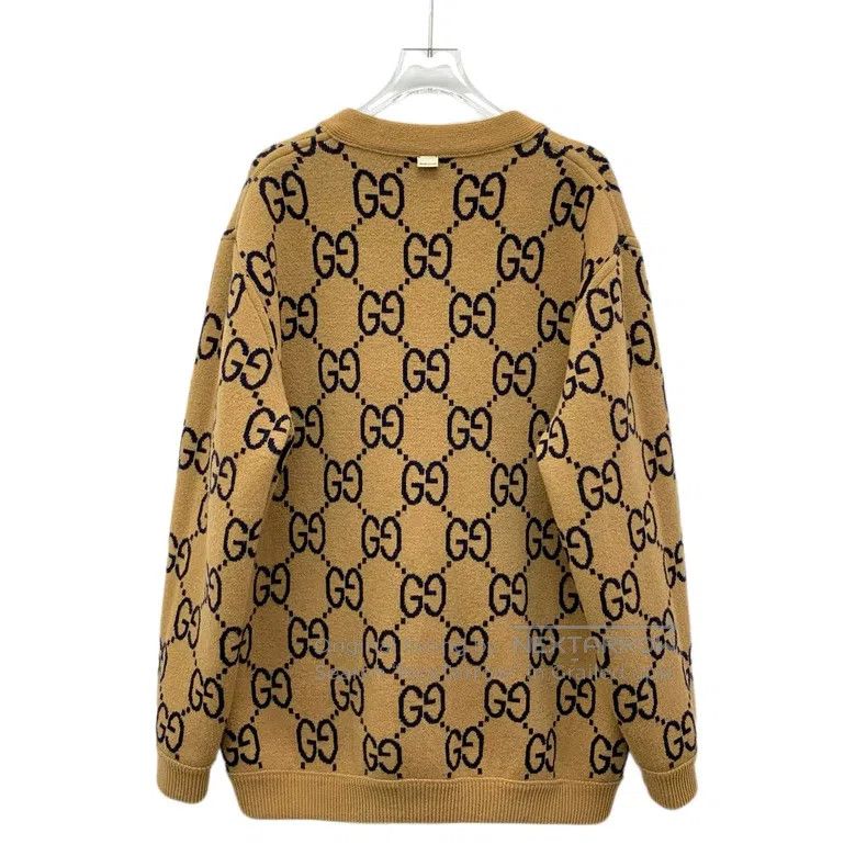 Gucci Gucci Colour block logo jacquard full-print wool V-neck si Size M / US 6-8 / IT 42-44 - 2 Thumbnail