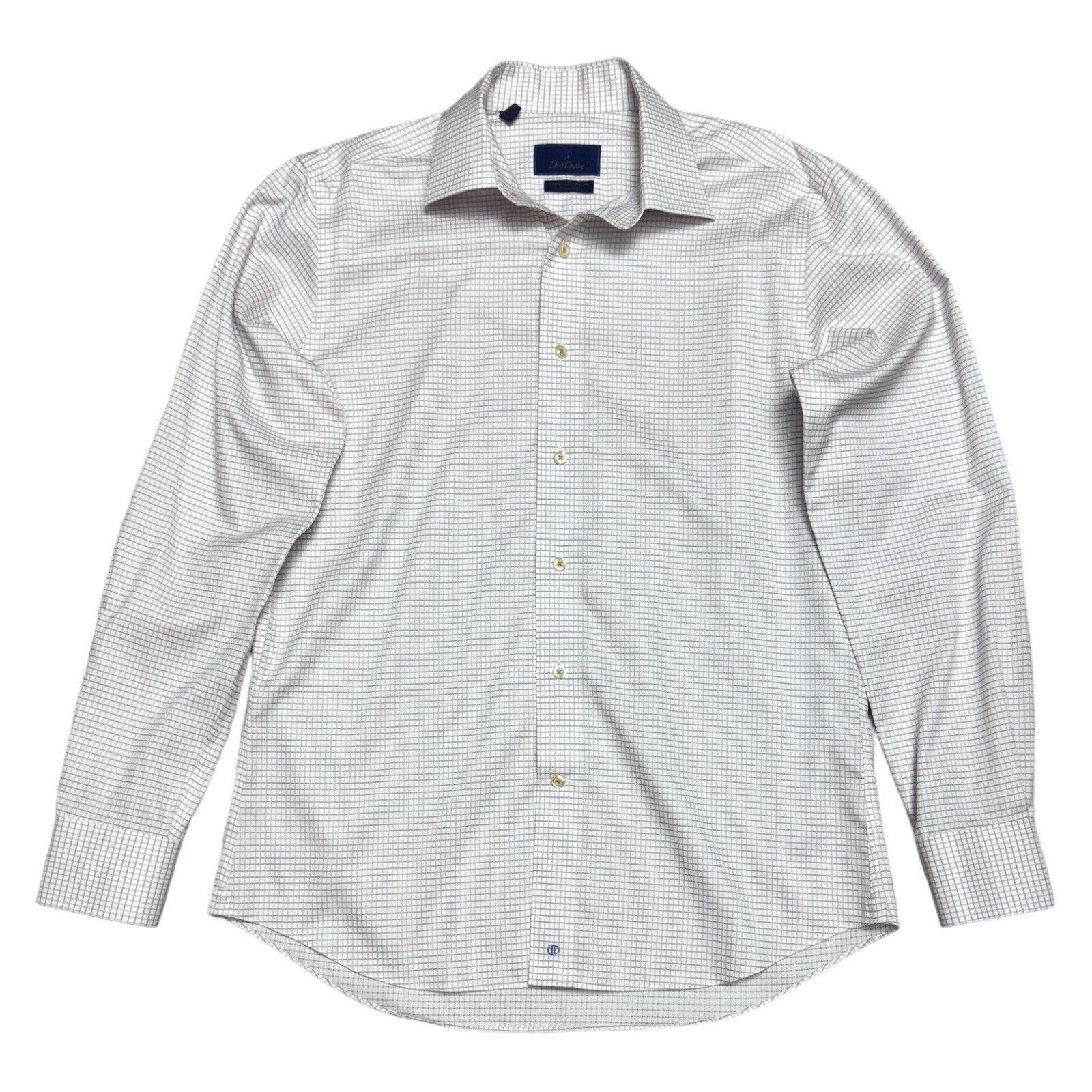 David Donahue DAVID DONAHUE Luxury Non Iron Trim Fit Plaid Dress Shirt Size US L / EU 52-54 / 3 - 1 Thumbnail