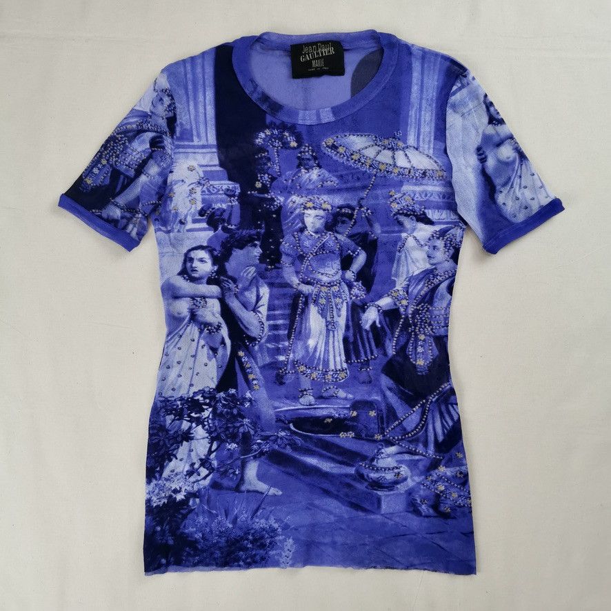 Jean Paul Gaultier SS1998 Jean Paul Gaultier Hindu Painting Mesh Top Vintage Size ONE SIZE - 1 Thumbnail