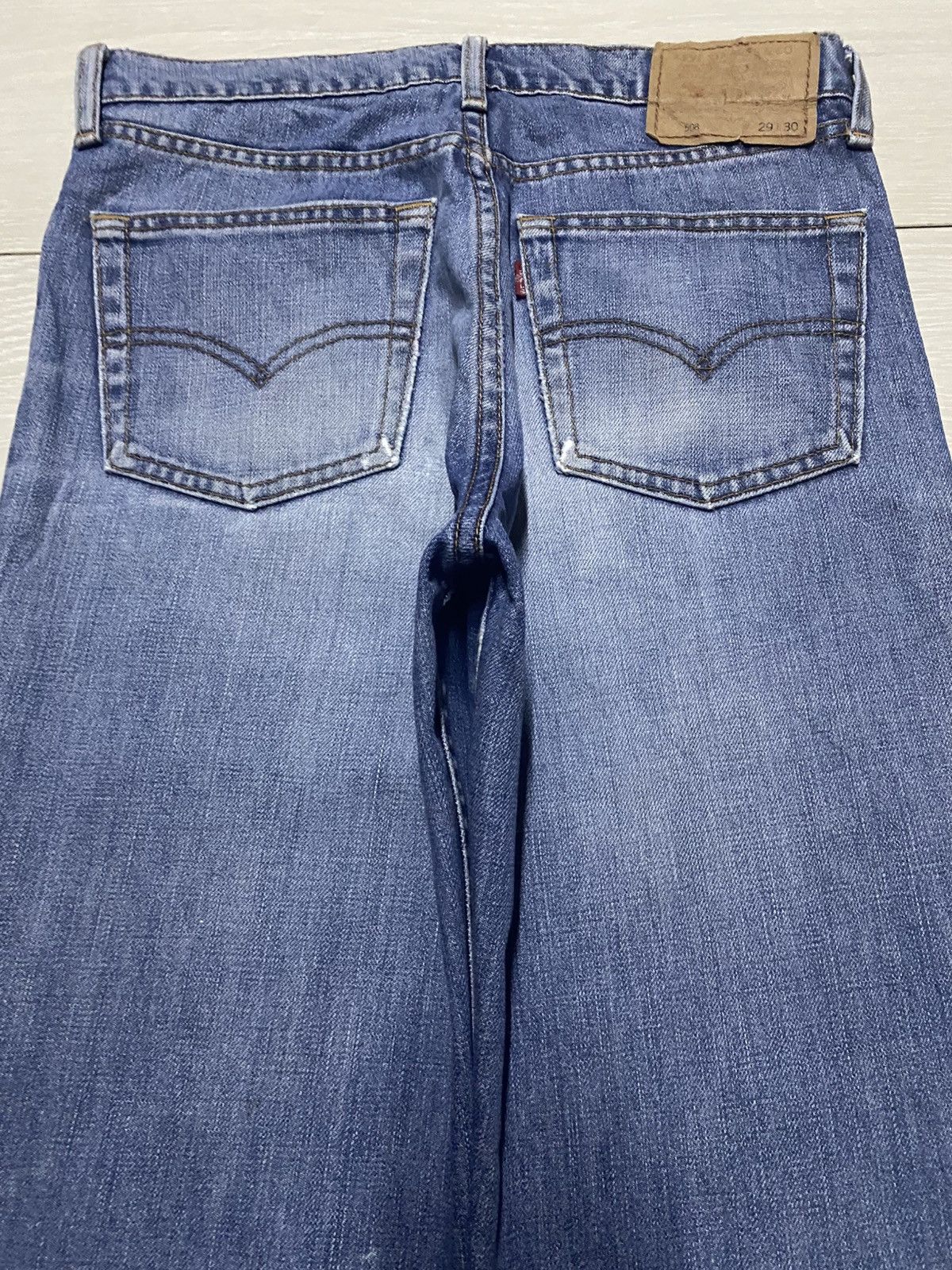 Levi's Vintage Levis 508 90s Blue Wash Distressed Loose Jeans Size US 30 / EU 46 - 4 Thumbnail