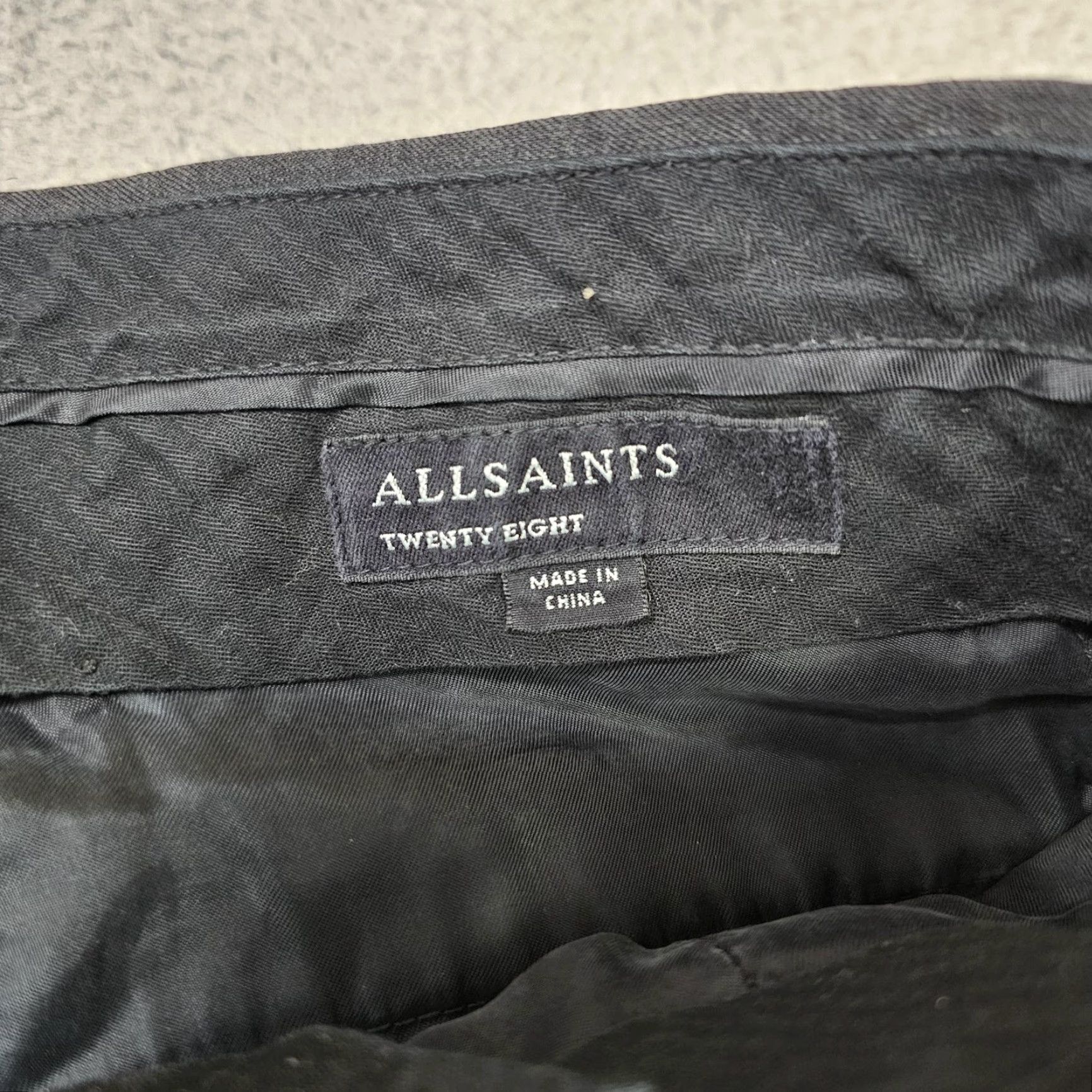 Allsaints AllSaints Heliot Trouser Dress Pants Mens 30x25 Gray Slim Fit Stretch Business Fractioned Front Flat Front Pockets Tapered Leg Size US 30 / EU 46 - 3 Thumbnail