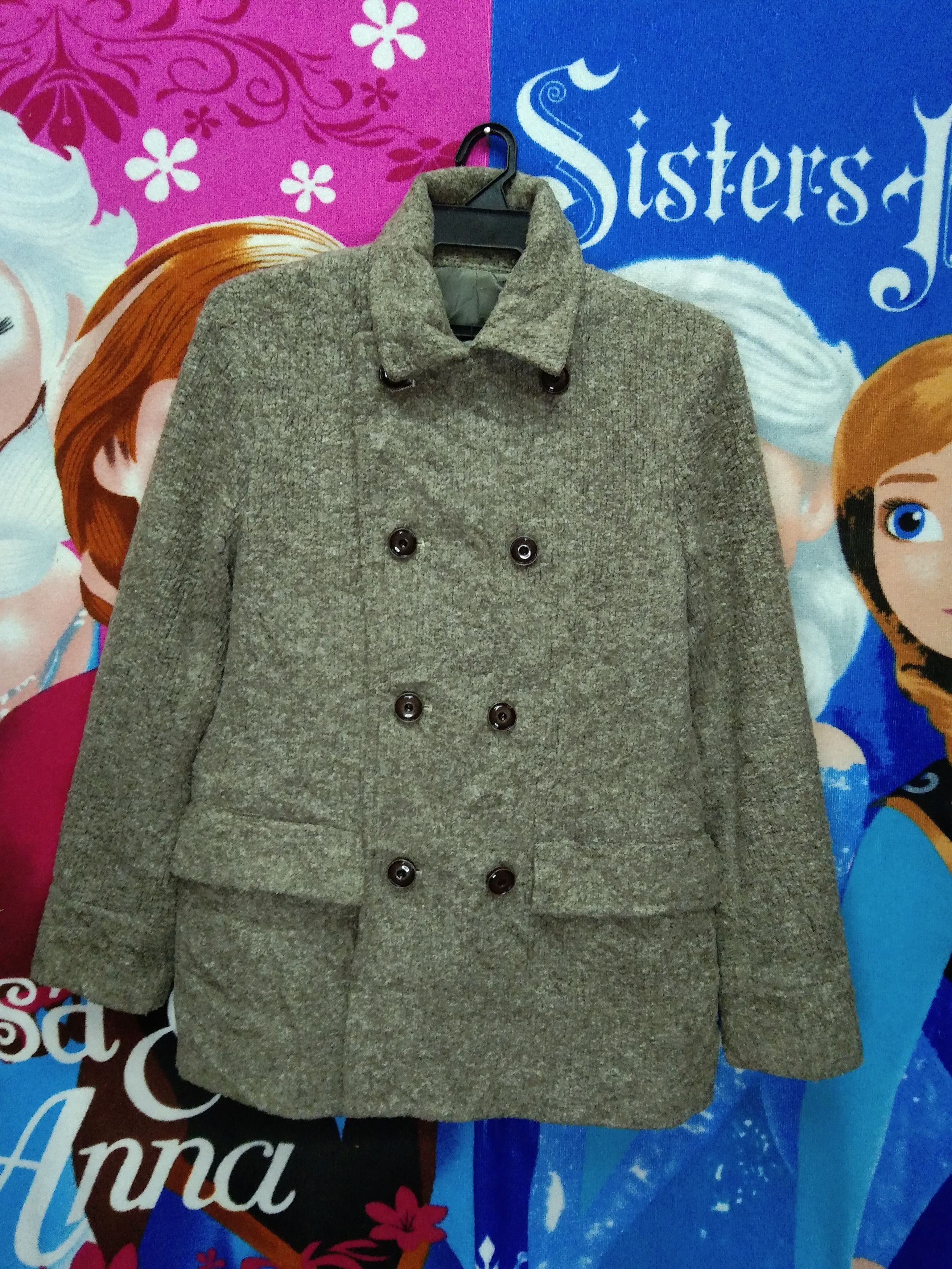 image of Comme Ca Ism Double-Breasted Knitted Coat, Men's (Size Small)