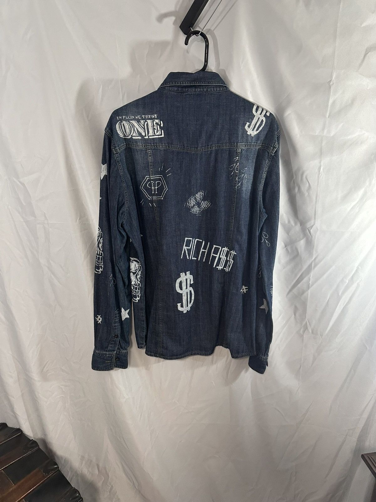 Philipp Plein Philipp Plein Denim Shirt Size US XL / EU 56 / 4 - 5 Thumbnail