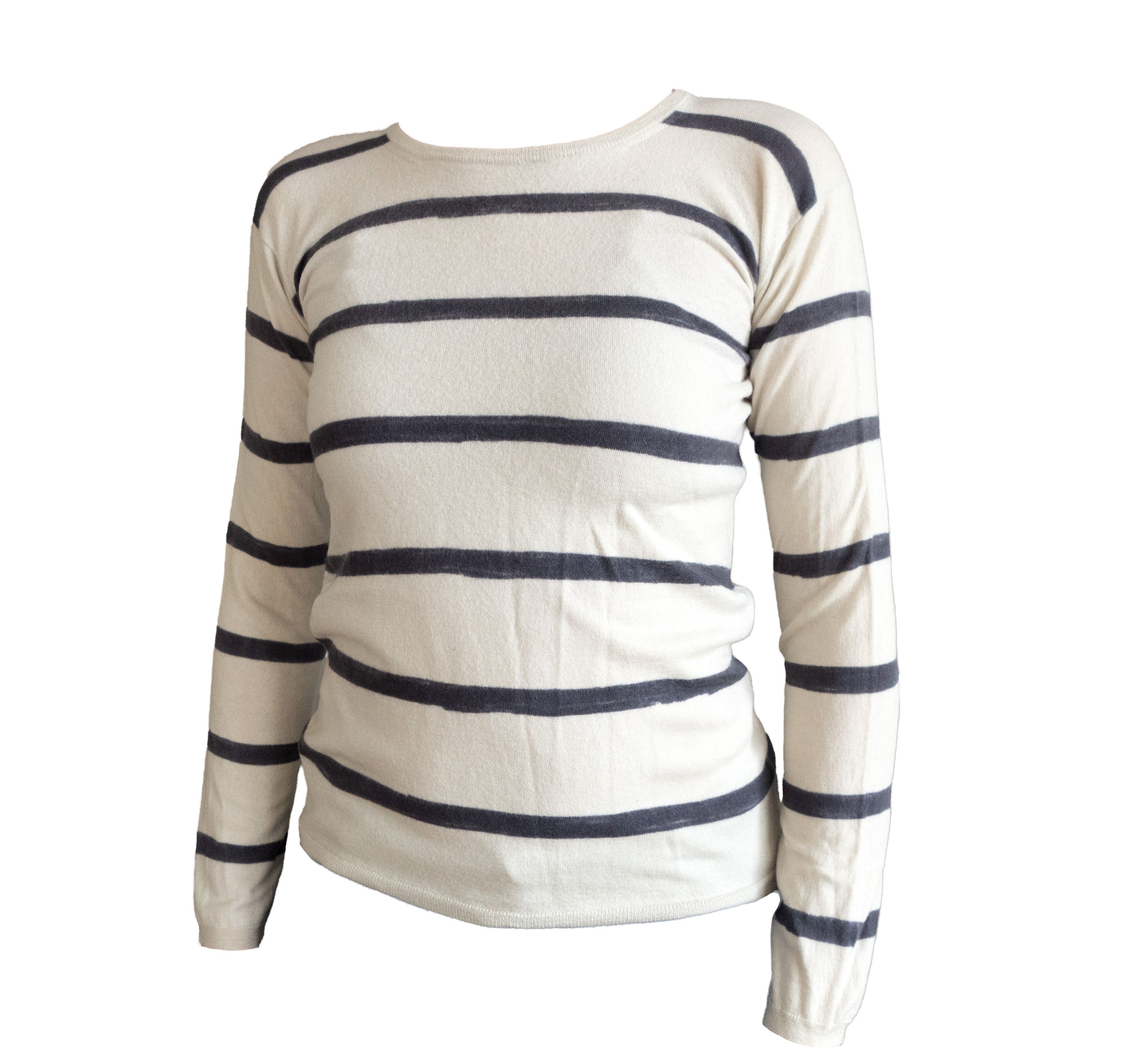 Jil Sander Striped Crewneck Wool Sweater Size XS / US 0-2 / IT 36-38 - 2 Thumbnail