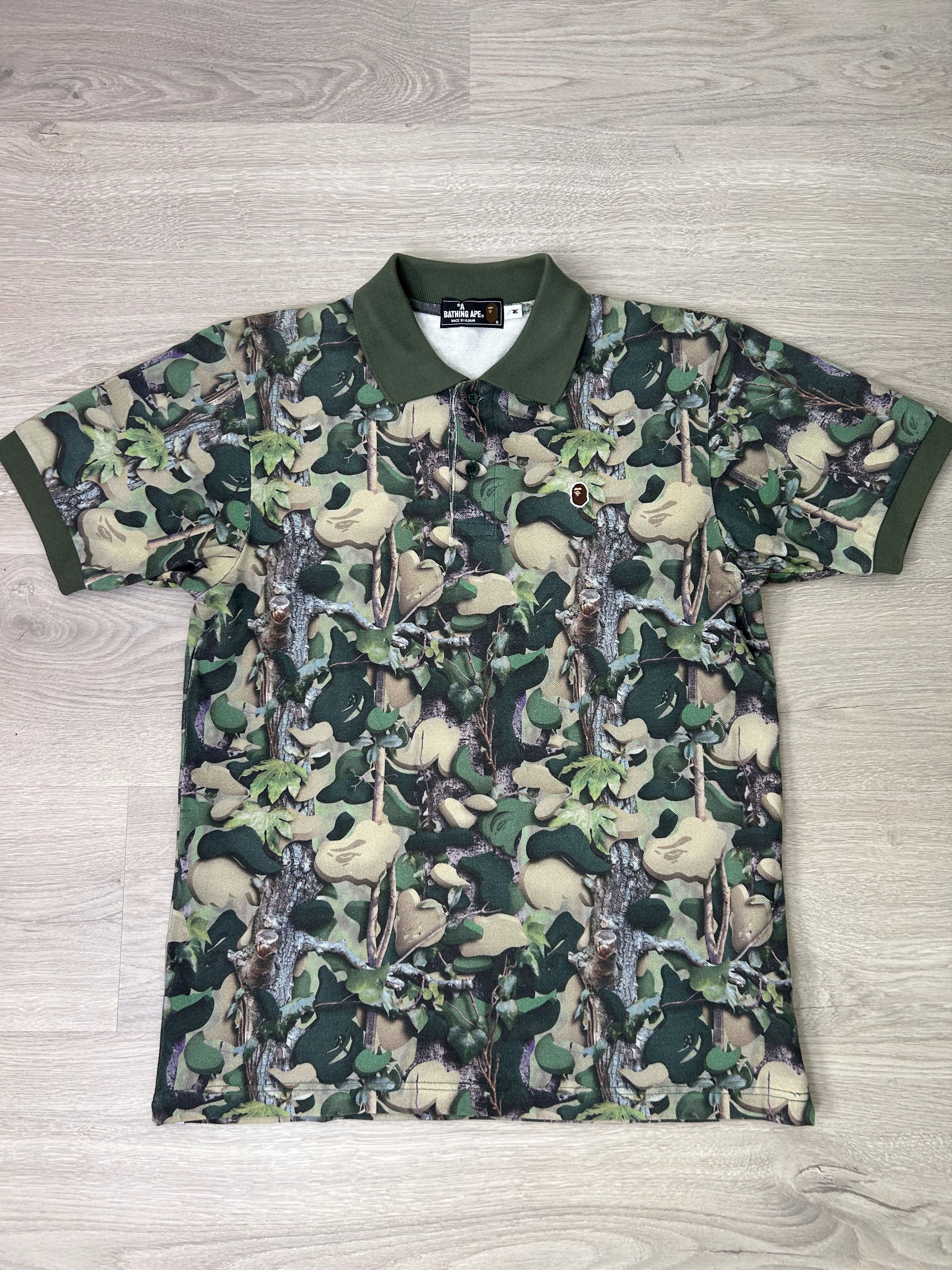 Bape Mix Camo Relaxed Side Shark Polo | Grailed