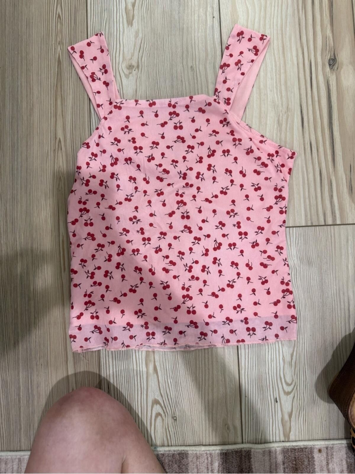 Romeo Gigli ROMWE Pink Cherry-Print Camisole Tank Size L / US 10 / IT 46 - 3 Thumbnail