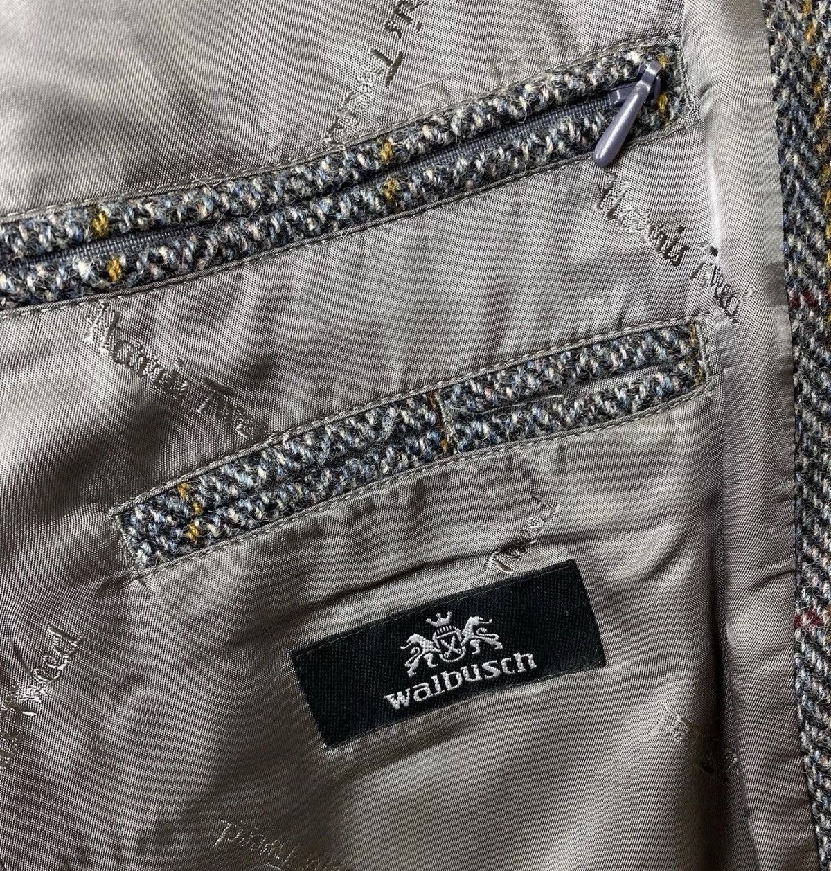 Harris Tweed Harris Tweed Walbusch 2 Buttons Blazer Jacket Grey Wool Size 52R - 7 Thumbnail