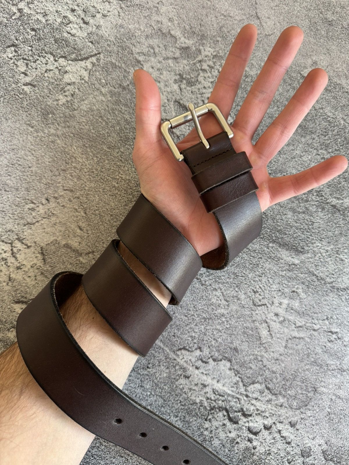 Polo Ralph Lauren × Vintage Polo Ralph Lauren brown leather belt biker cowboy casual Size ONE SIZE - 2 Thumbnail