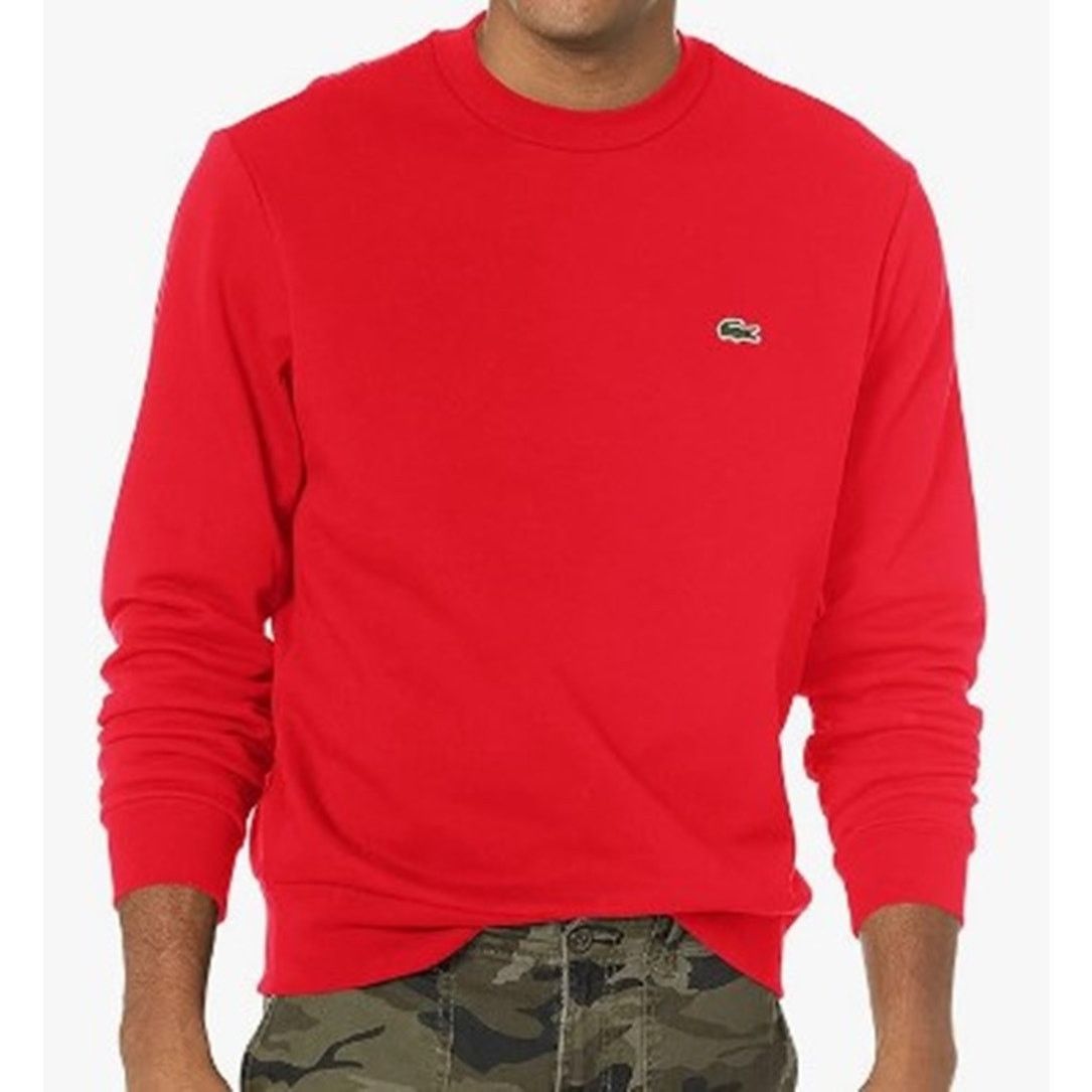 Lacoste Lacoste Men's Organic Brushed Cotton Sweatshirt Rouge S Size US S / EU 44-46 / 1 - 1 Thumbnail