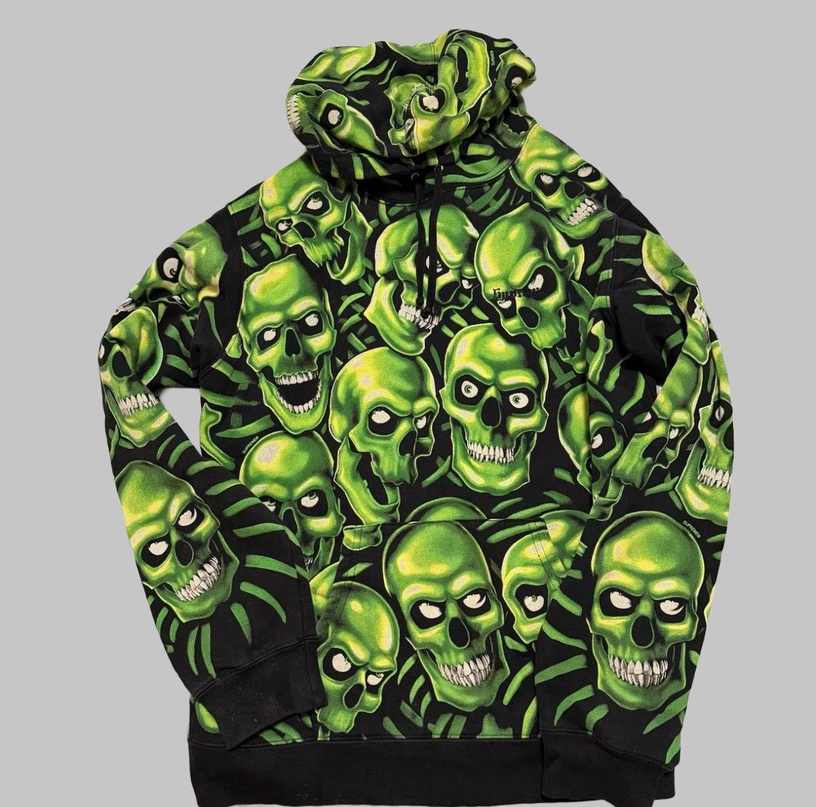 Supreme L Supreme Liquid Blue Skull Pile Hoodie | Grailed