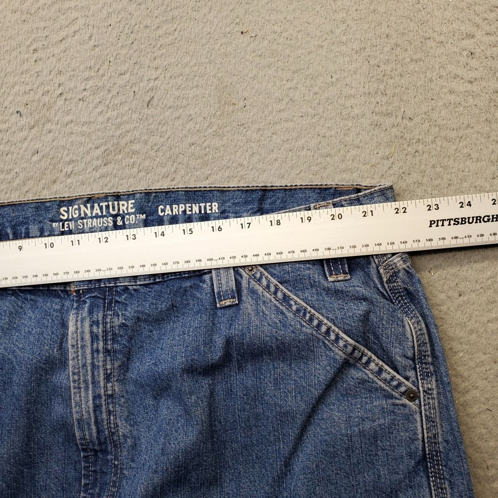 Levi's Levi's Mens Jeans 44x30 Blue Denim Carpenter Wide-Leg Slash Pocket 100% Cotton Size 44 Mens Blue Denim Jeans Size US 44 / EU 60 - 6 Thumbnail