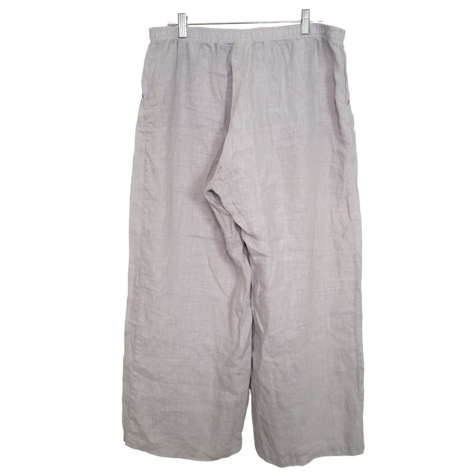 Designer Focus Casual Lite Linen Pants Womens Size Large Neutral Size 34" / US 12 / IT 48 - 8 Thumbnail