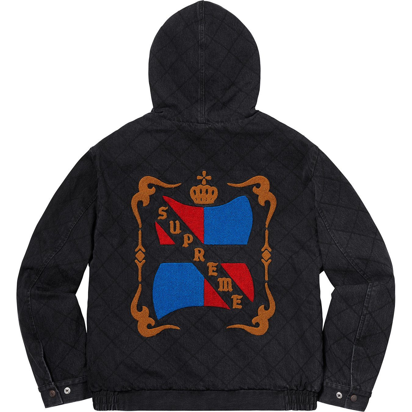 Supreme Quilted Denim Pilot Jacket Washed Black small 