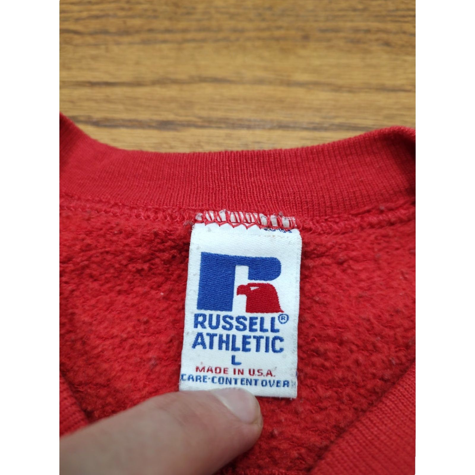 Russell Athletic VINTAGE Russell Athletic Sweatshirt Men L Red 90s Trojans Worthington Crew Neck Pullover Cotton Blend Size US L / EU 52-54 / 3 - 6 Thumbnail