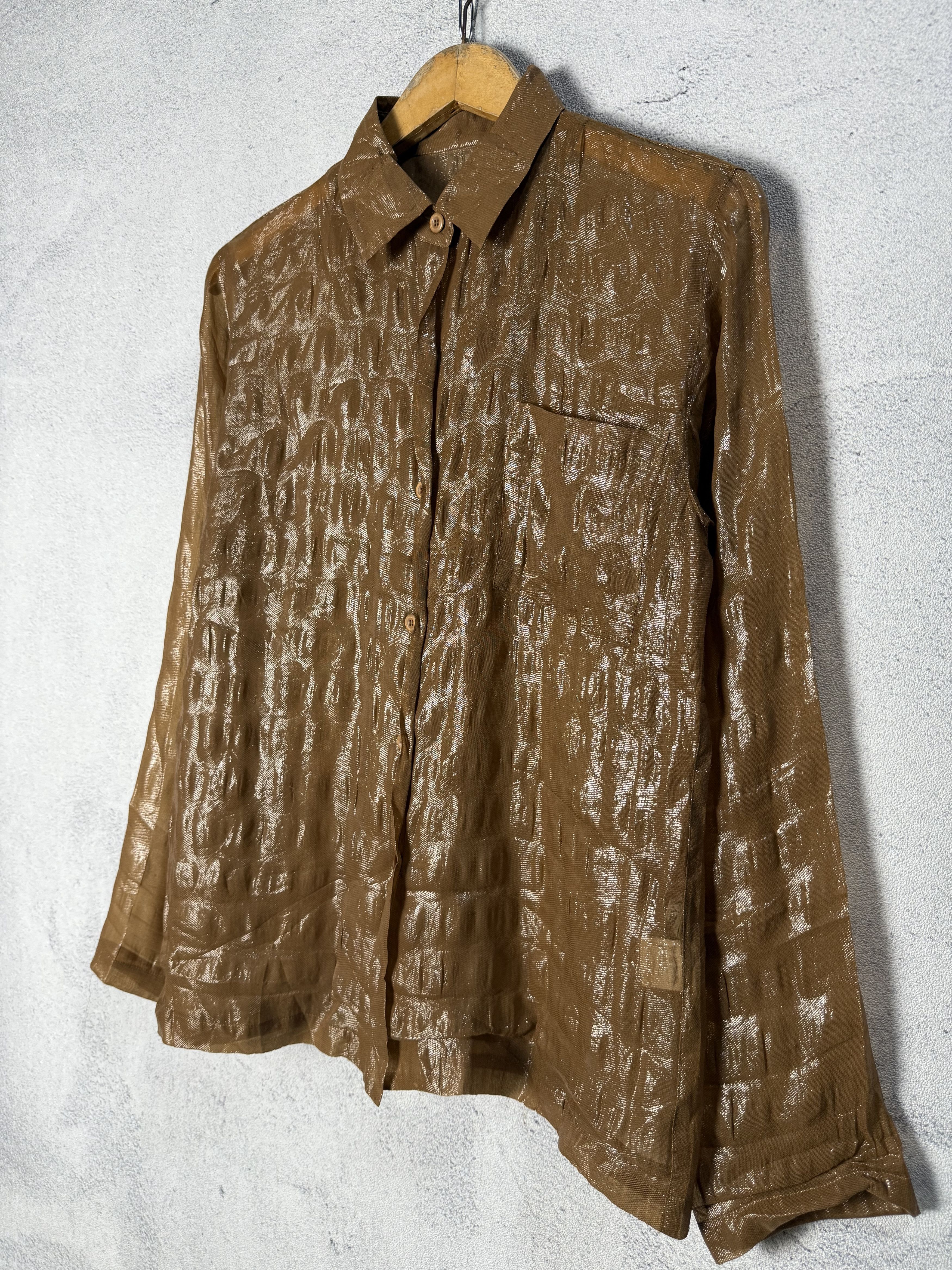 Issey Miyake Vintage Issey Miyake Sheer Embossed Pattern Shirt Size US S / EU 44-46 / 1 - 11 Thumbnail