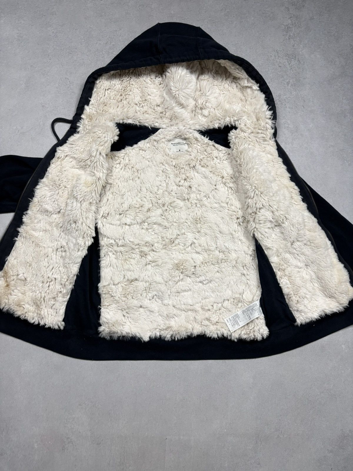 Abercrombie & Fitch Abercrombie & Fitch Fuzzy Sherpa Zip Hoodie Navy Y2K Vintage Size US M / EU 48-50 / 2 - 2 Thumbnail