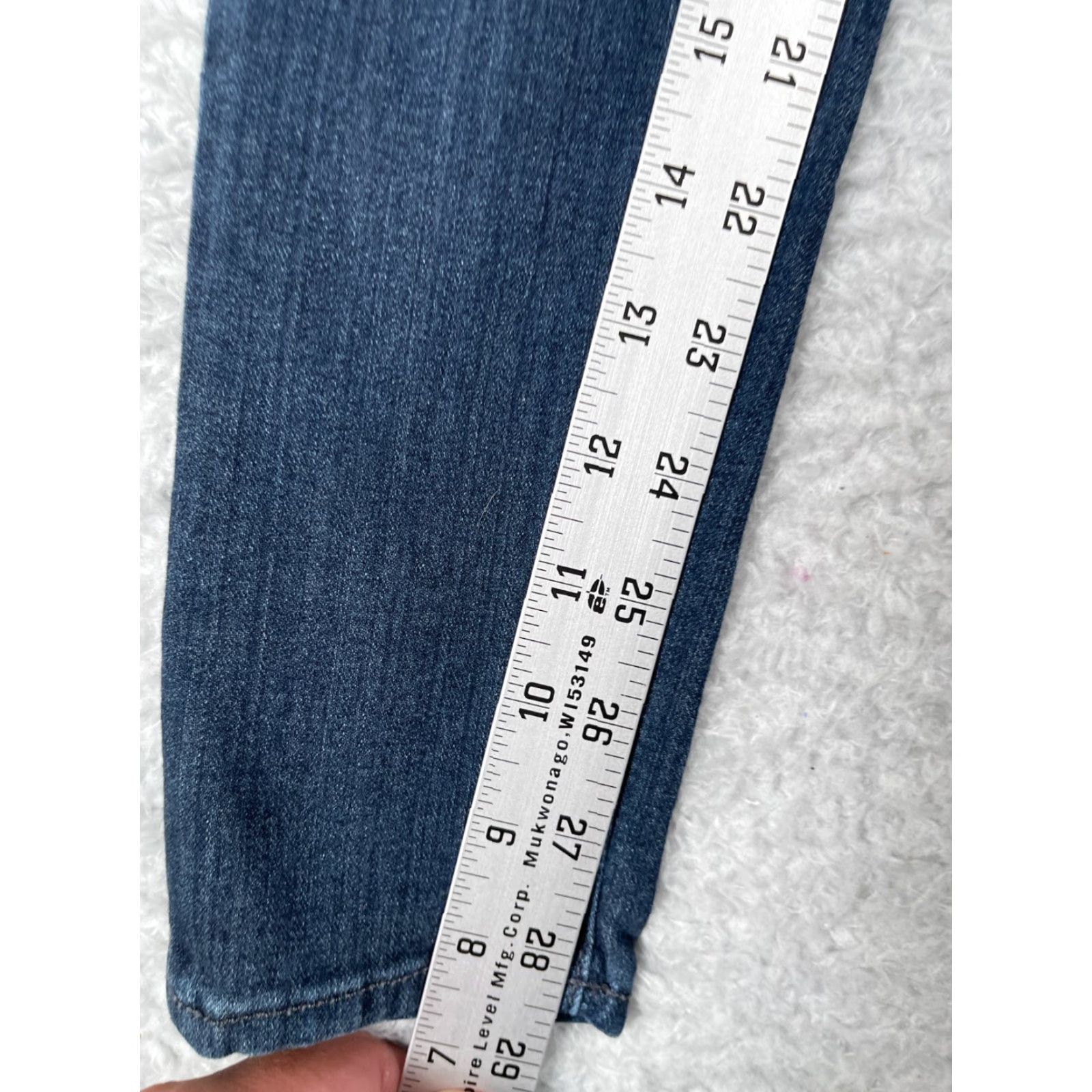 Denime Adriano Goldschmied Jeans Womens AG Farrah Skinny Denim Blue 25 Mid Rise Pockets Logo Embroidered 5-Pocket Size 42" / US 20 - 6 Thumbnail