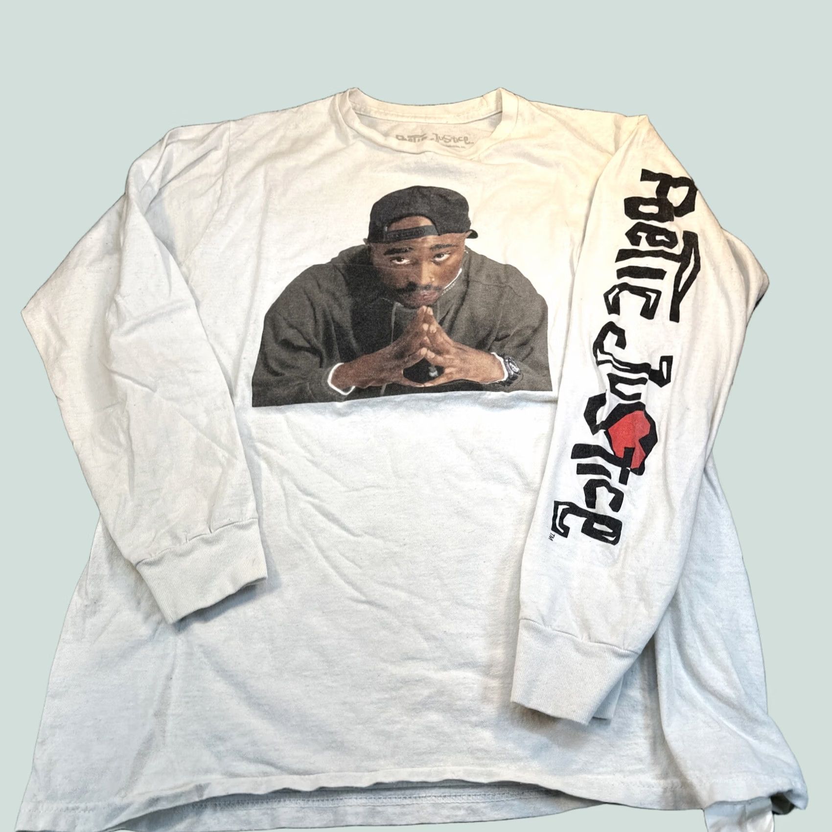 Vintage 2pac Poetic Justice Long Sleeve T-Shirt Medium White M & M Men Size US M / EU 48-50 / 2 - 1 Thumbnail
