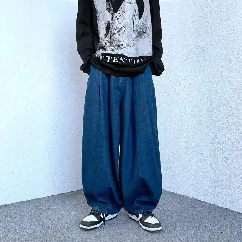 Japanese Brand Retro loose straight leg wide leg jeans Size US 32 / EU 48 - 6 Thumbnail