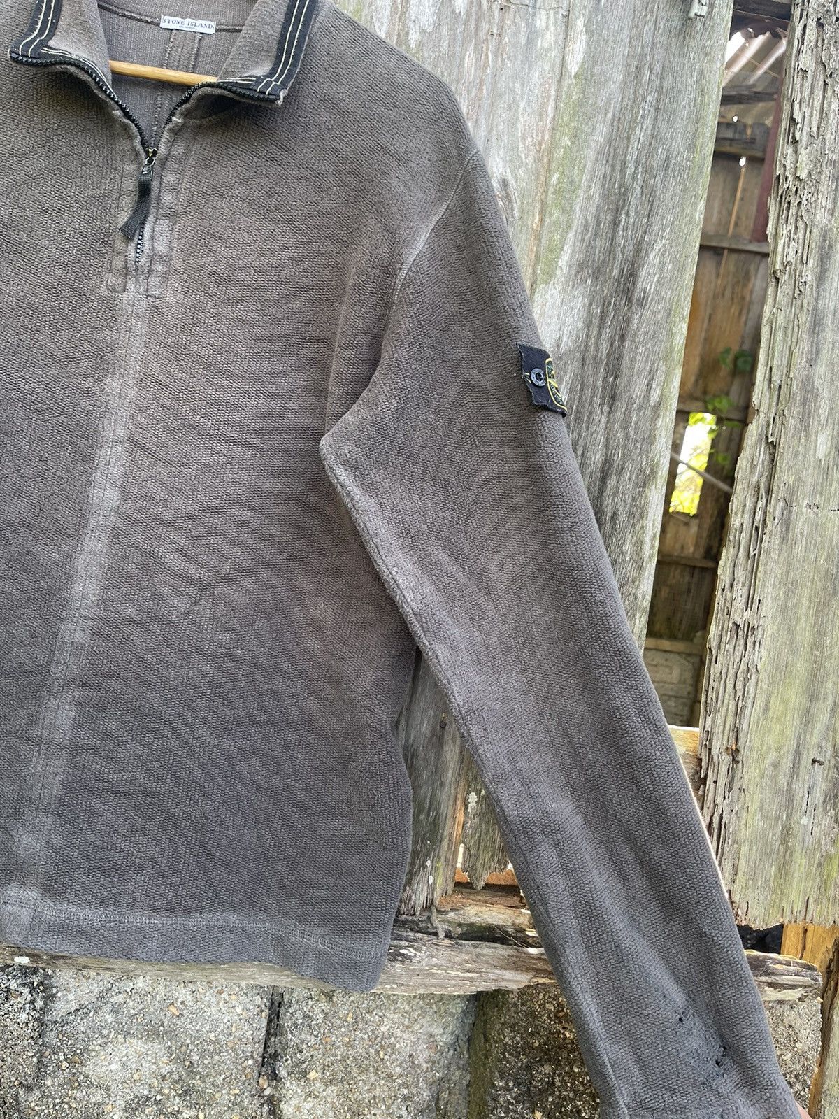 Stone Island Stone Island AW2003 Vintage Olive 1/4 Zip Sweater – L Size US L / EU 52-54 / 3 - 8 Thumbnail