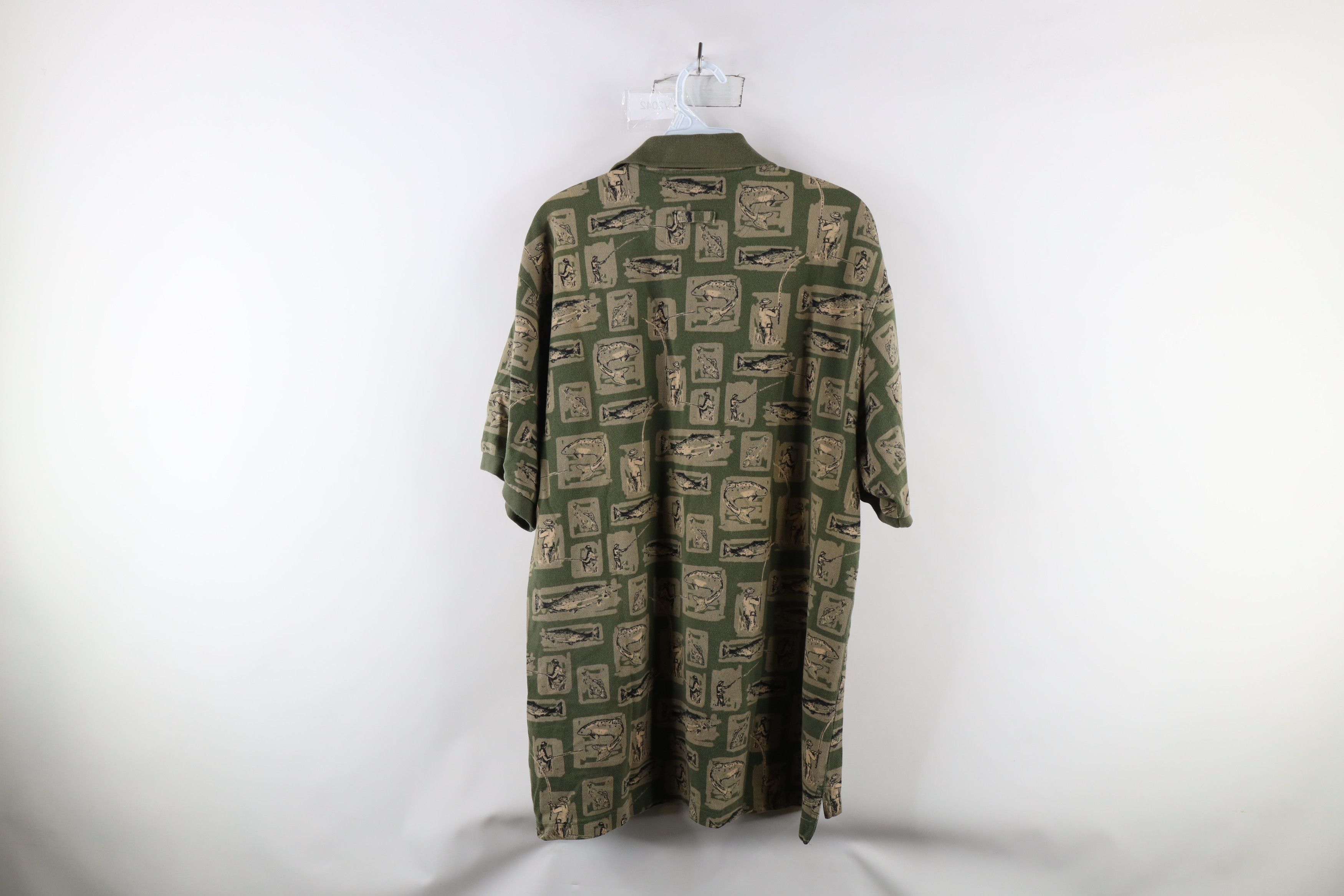 Vintage Vintage 90s Streetwear Fish All Over Print Golf Polo Shirt Size US L / EU 52-54 / 3 - 7 Thumbnail