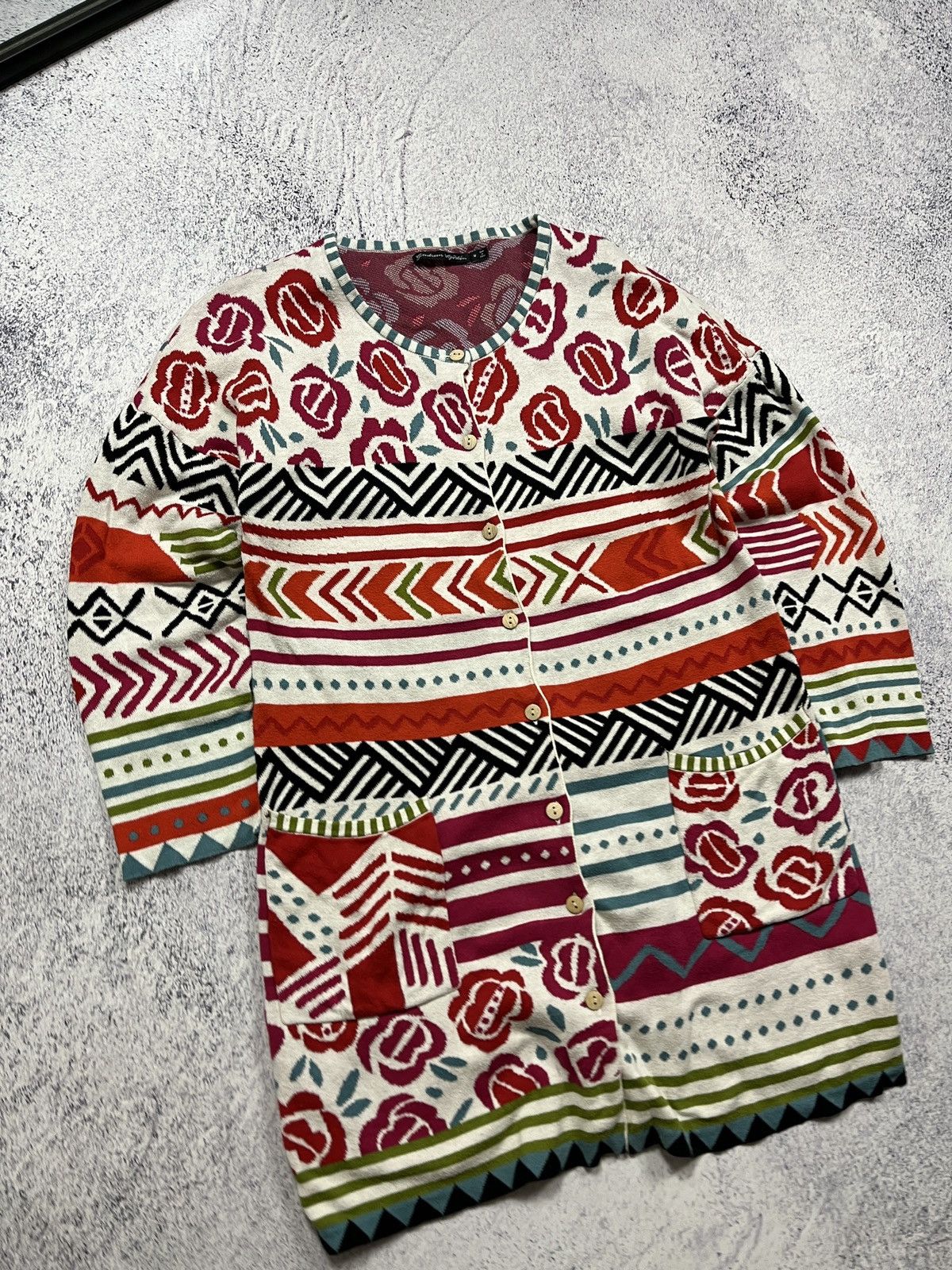 Japanese Brand × Vintage Gudrun Sjoden Floral Eclectic Dress Cardigan Size M / US 6-8 / IT 42-44 - 3 Thumbnail