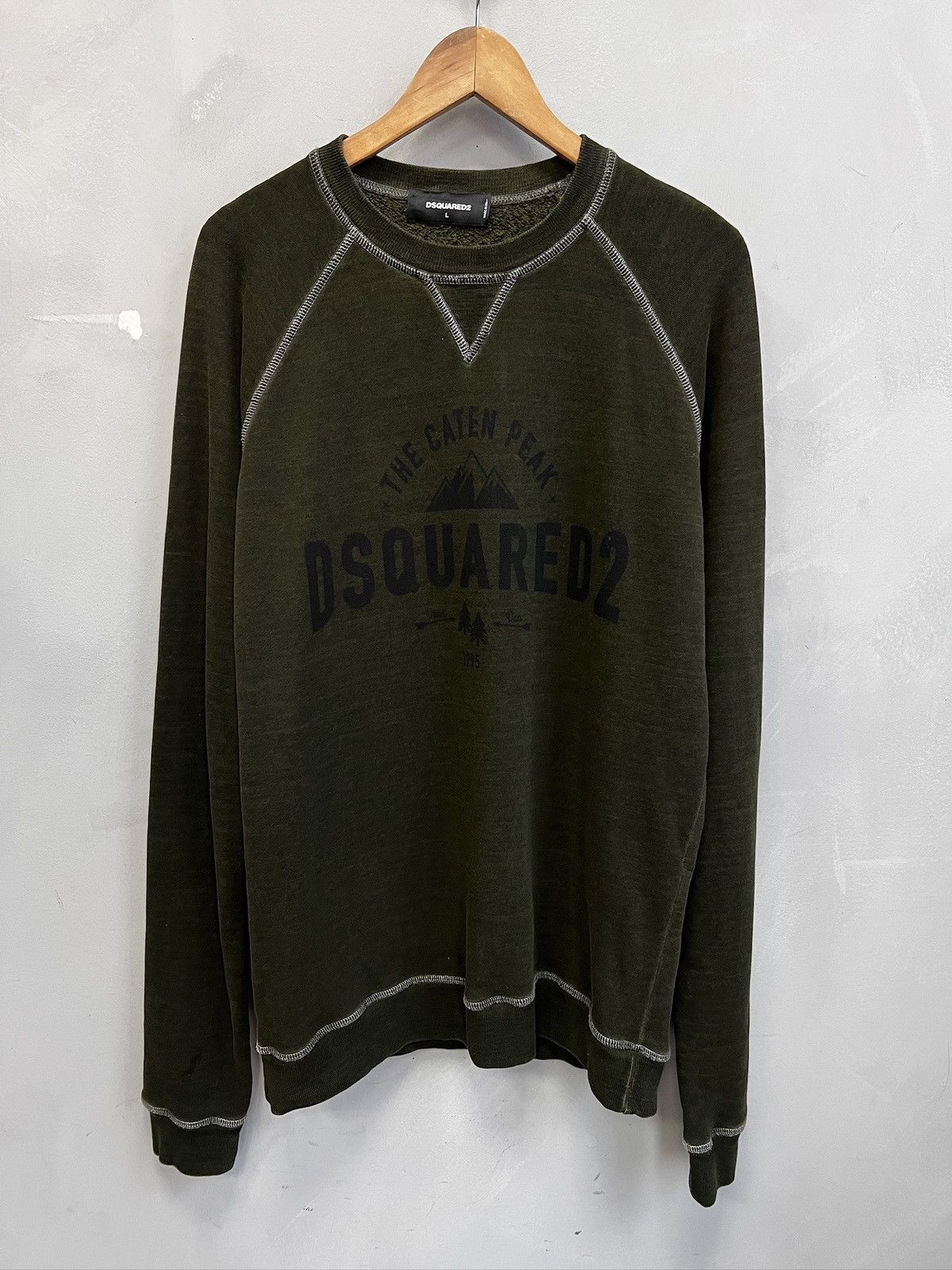 Dsquared2 Dsquared2 khaki washed sweatshirt 2000’s style big logo Size US L / EU 52-54 / 3 - 1 Thumbnail