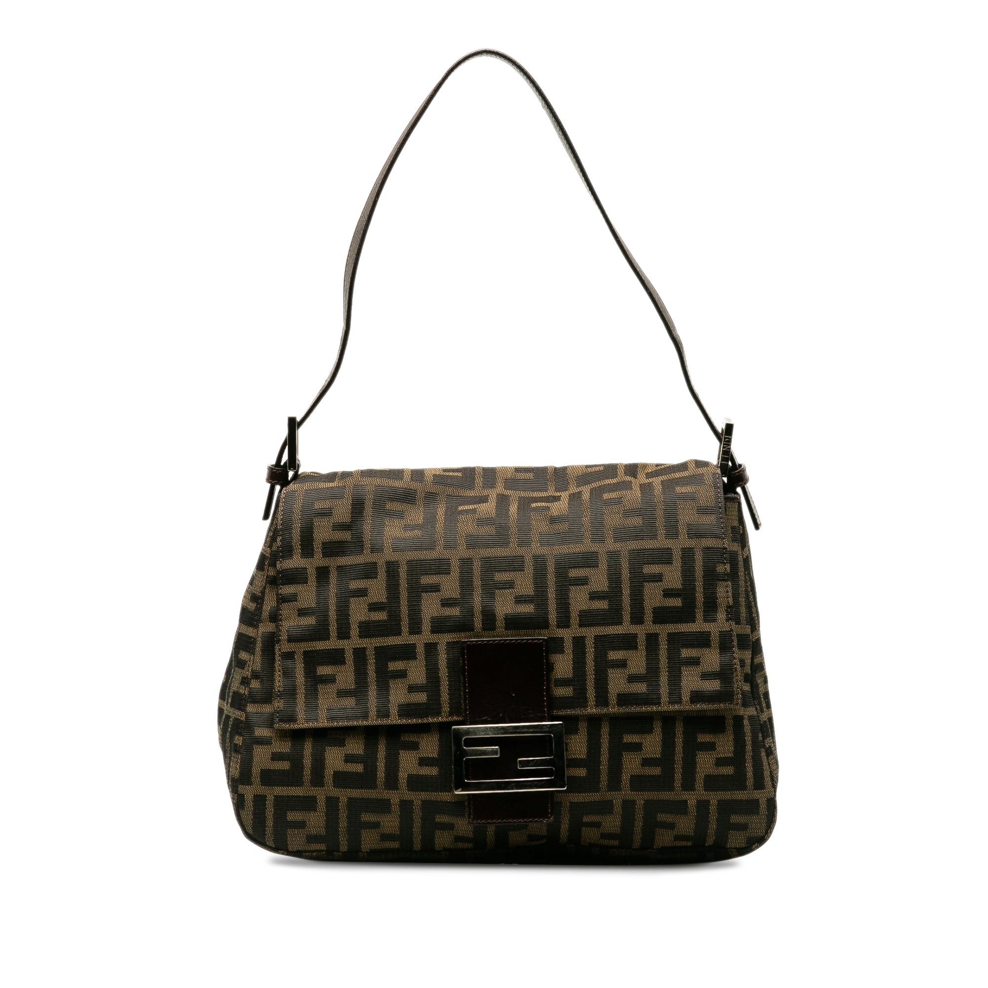 image of Fendi Zucca Mamma Forever Shoulder Bag in Brown, Women's