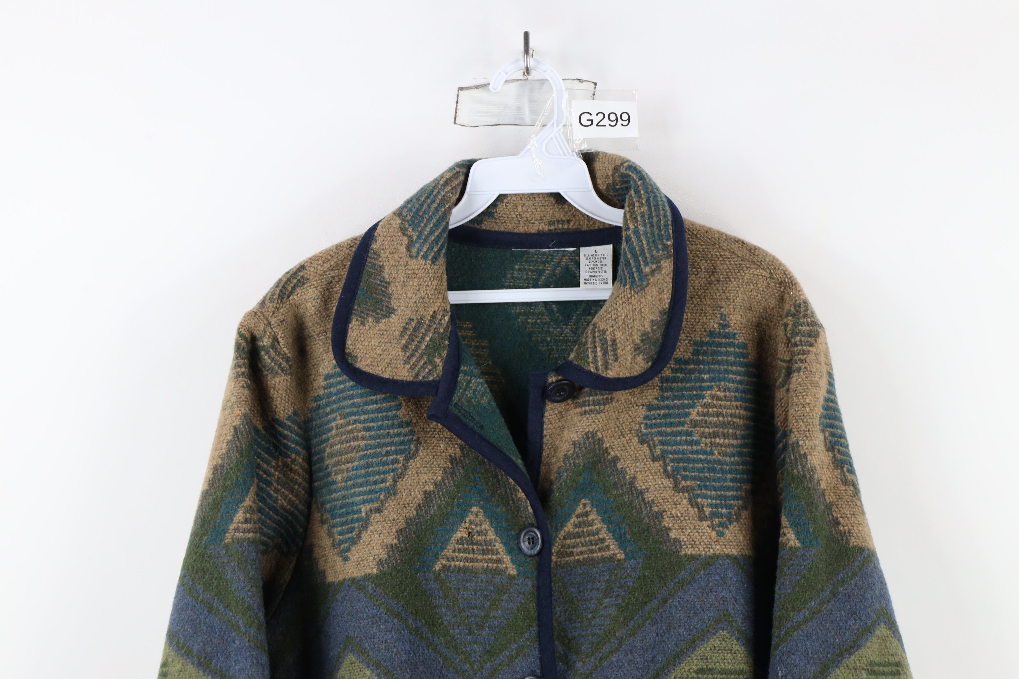Vintage Vintage 90s Streetwear Southwestern Blanket Button Jacket Size L / US 10 / IT 46 - 2 Thumbnail