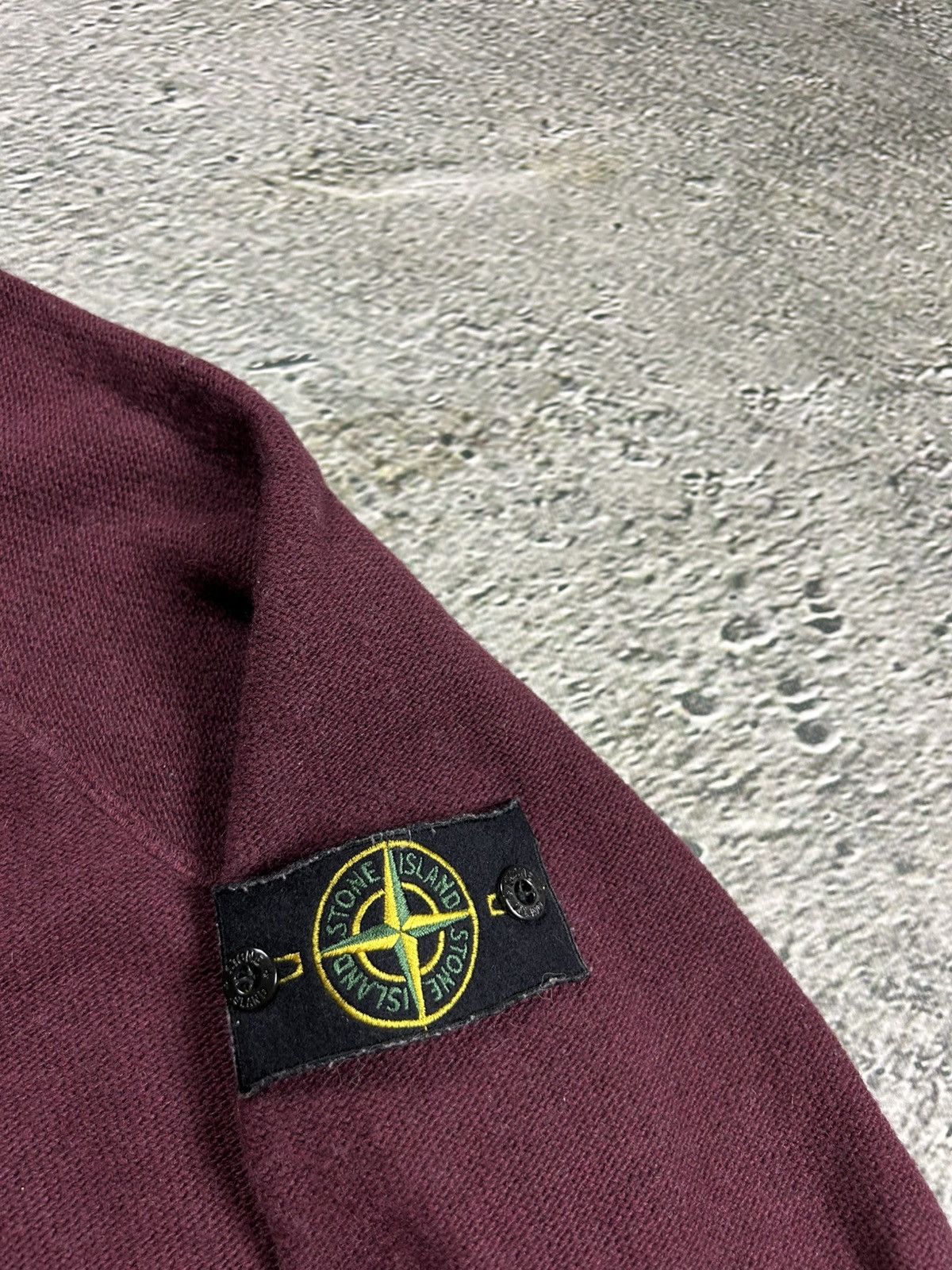 Stone Island × Vintage Stone island burgundy sweater knit Size US L / EU 52-54 / 3 - 4 Thumbnail