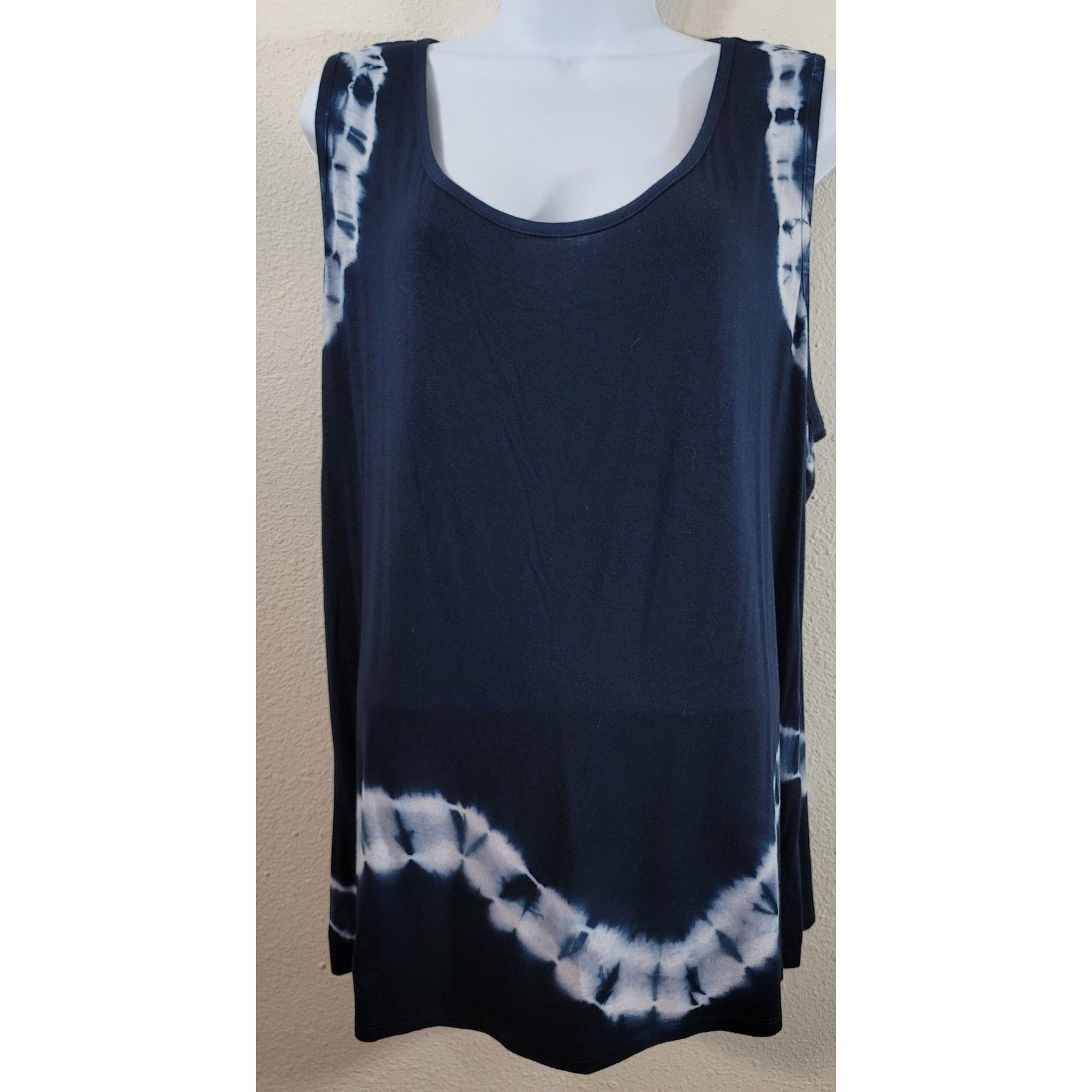 Other Navy Blue Tie Dyed Boho Sleeveless Top XL Lightweight Size XL / US 12-14 / IT 48-50 - 1 Thumbnail