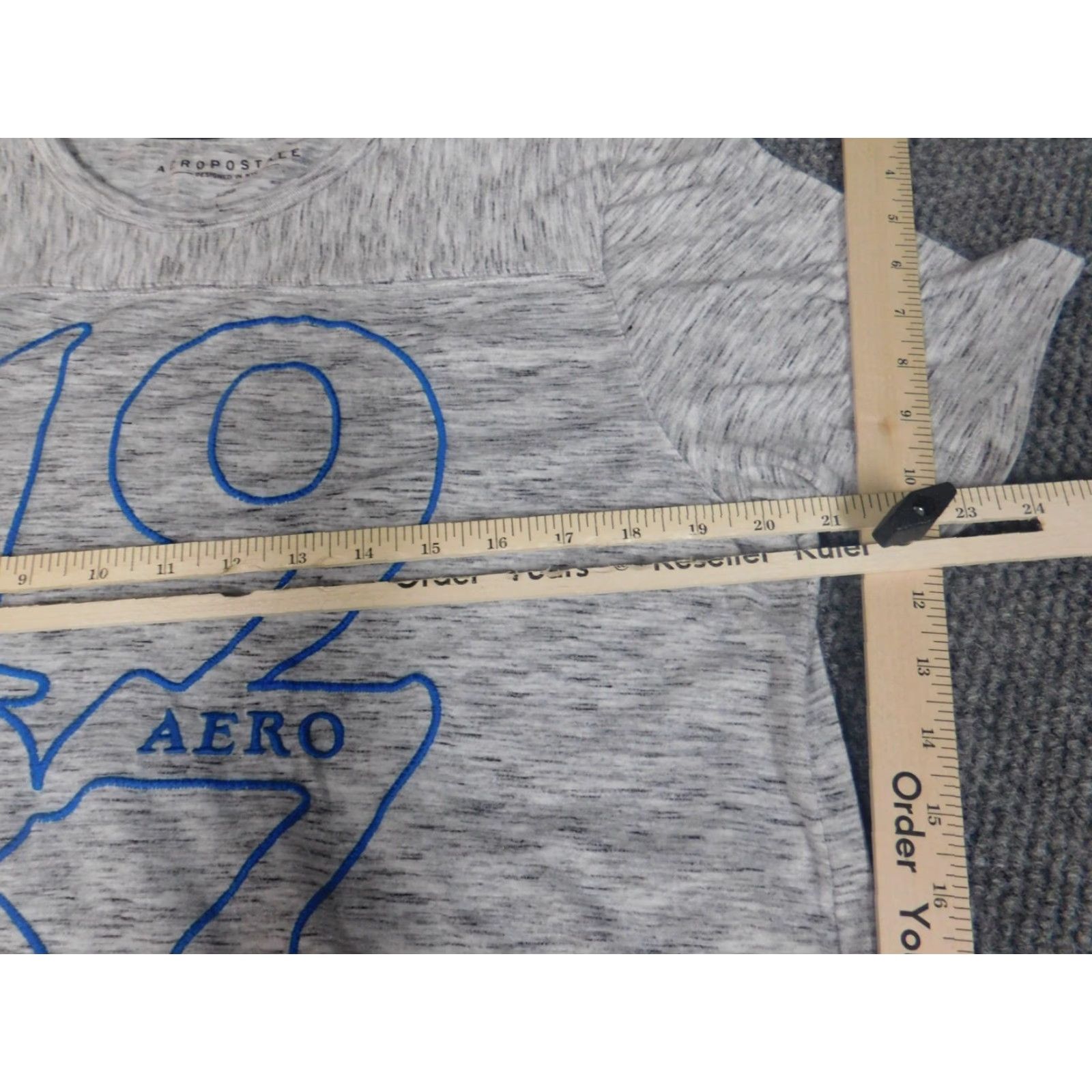 Aeropostale Aeropostale Shirt Mens Large Gray Stretch T-Shirt Crew Neck Short Sleeve Cotton Knit Logo Regular Vintage No Size US L / EU 52-54 / 3 - 4 Thumbnail