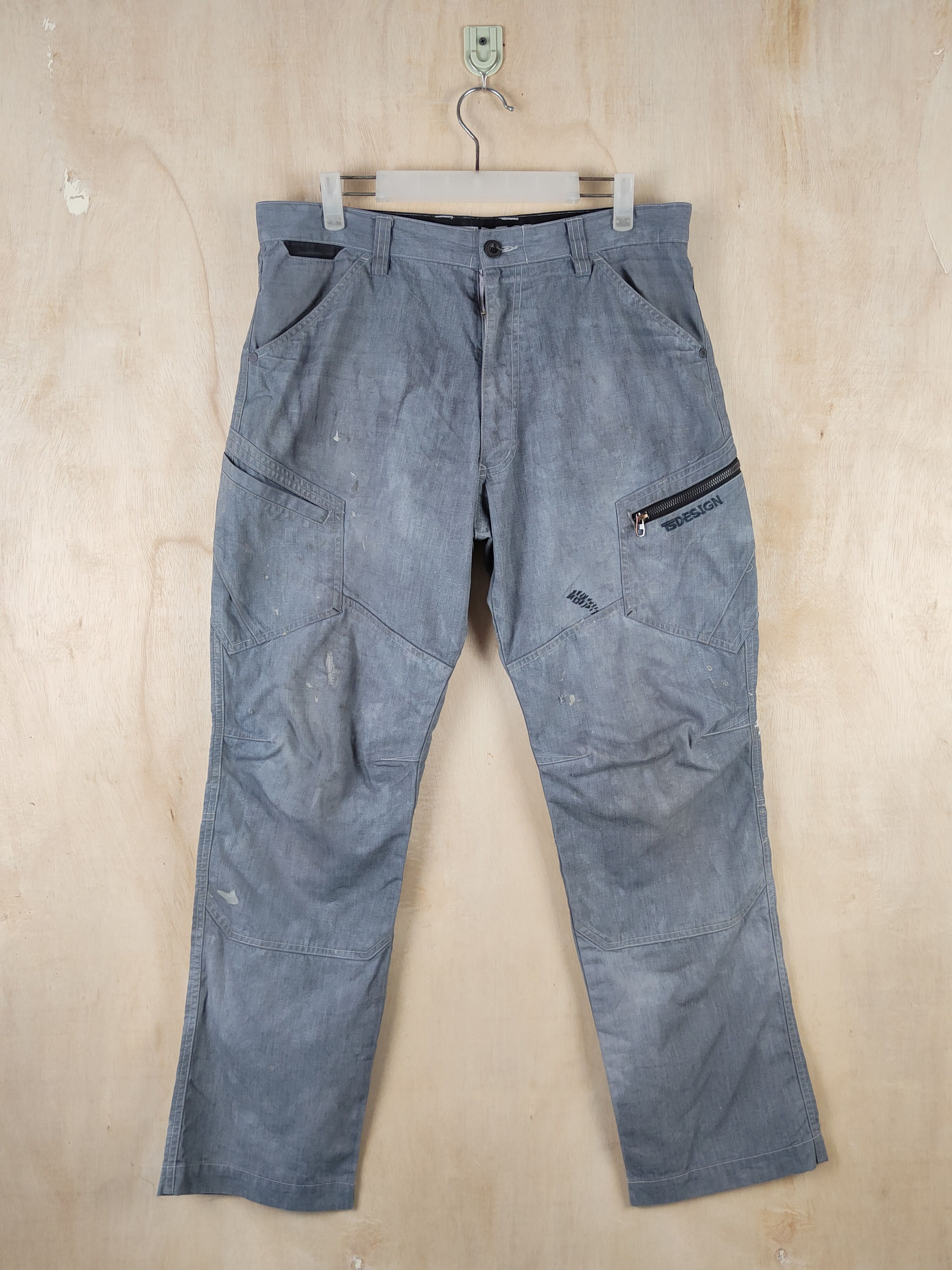 Japanese Brand TS Design Gray Faded Multipocket Tactical Cargo Pants #S2472 Size US 34 / EU 50 - 1 Thumbnail