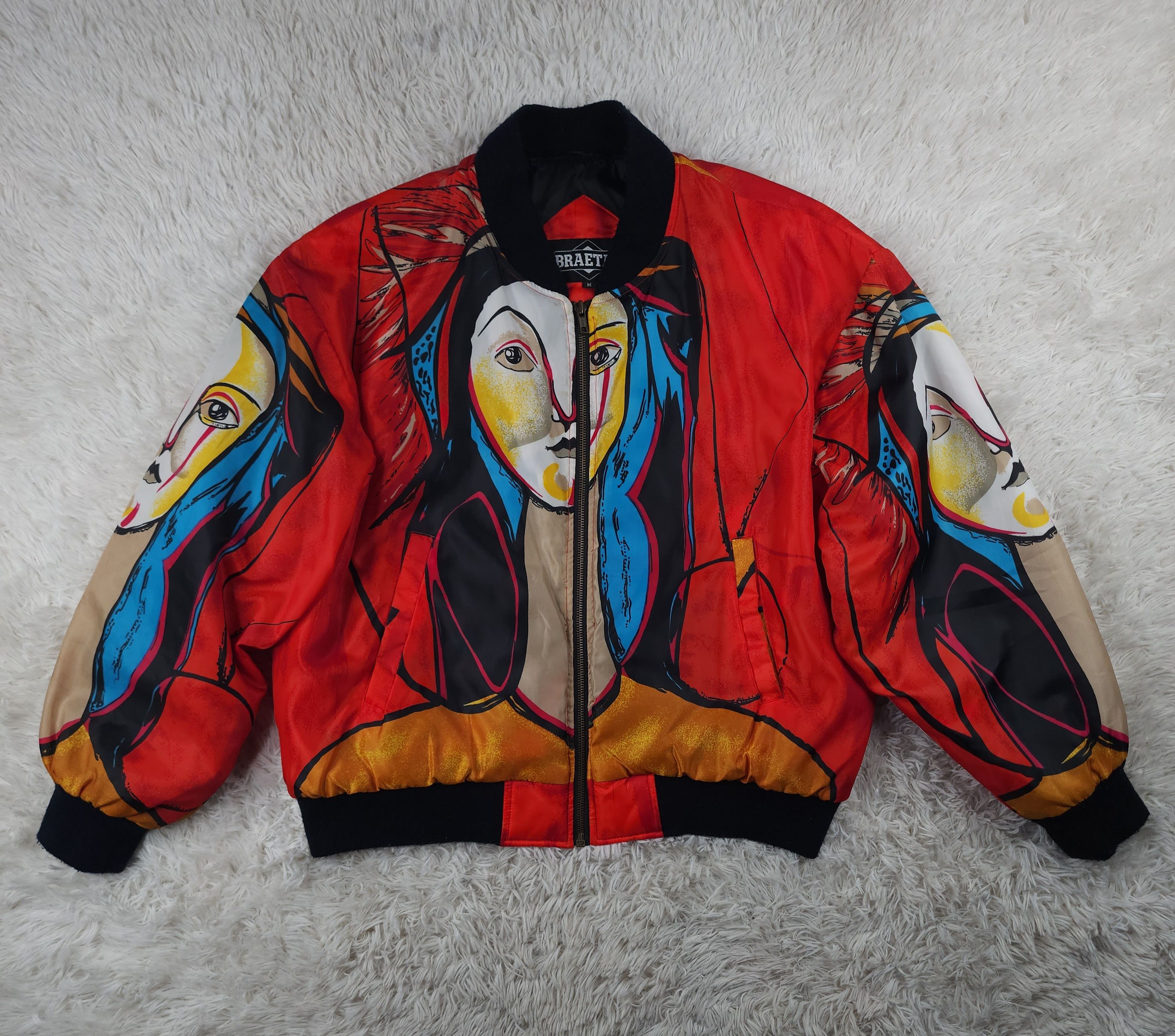 Vintage Vintage Braetan artistic print bomber jacket Size US M / EU 48-50 / 2 - 1 Thumbnail