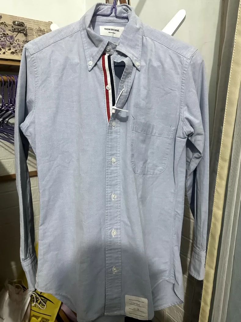 Thom Browne Thom Browne Light blue Oxford shirt 2503-Nextarrow Size US XS / EU 42 / 0 - 1 Thumbnail