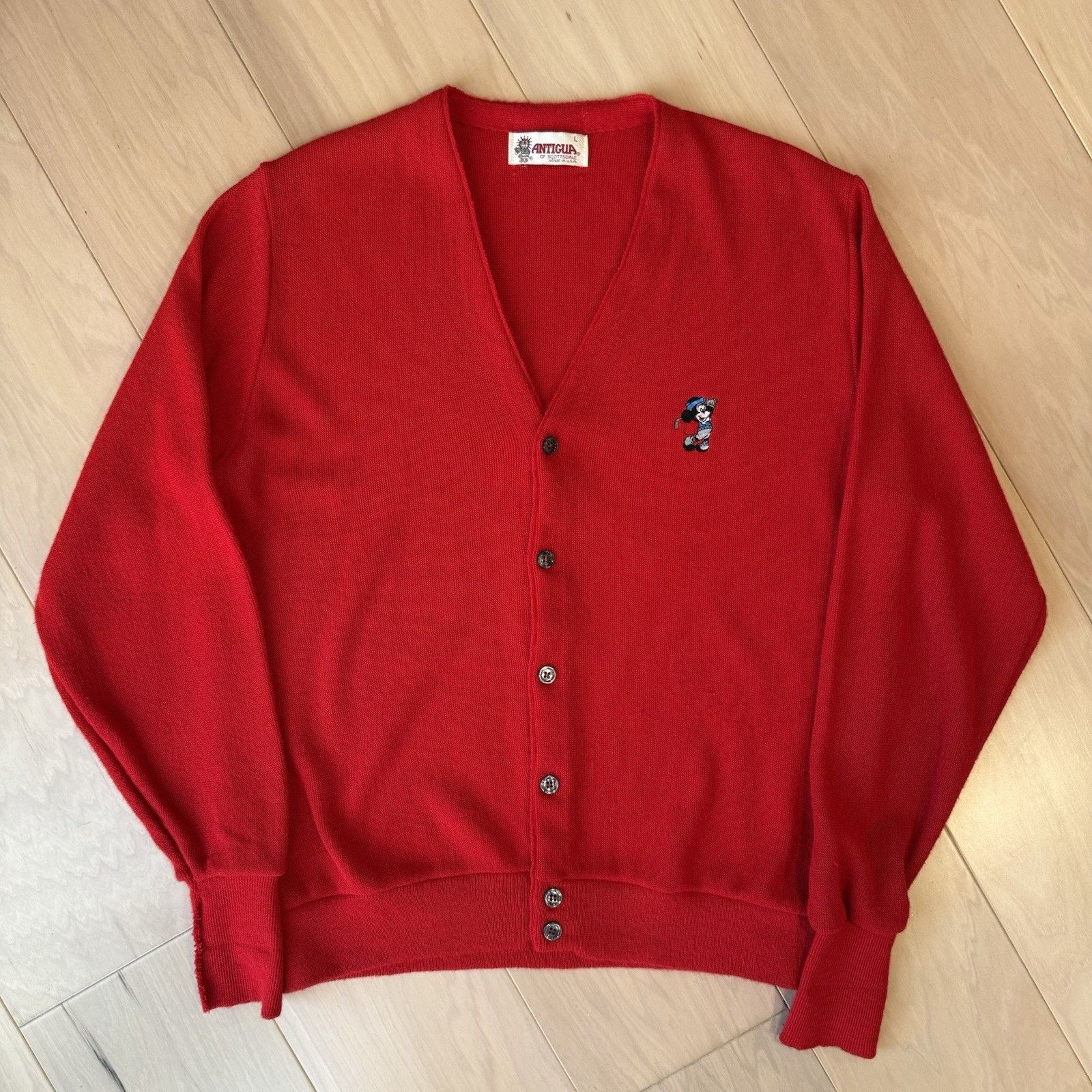 Disney Vintage Disney Mickey Mouse Cardigan L Red Acrylic Sweater Size US L / EU 52-54 / 3 - 2 Thumbnail