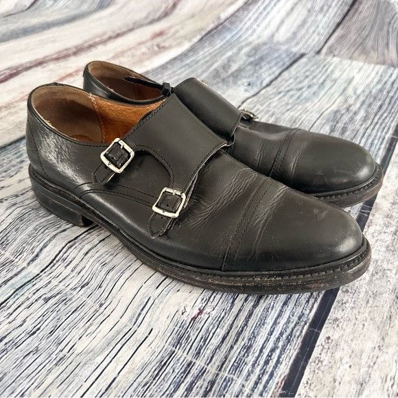 Frye Frye James Monk Strap Black Leather Shoe Size Men's Size US 9.5 / EU 42-43 - 2 Thumbnail