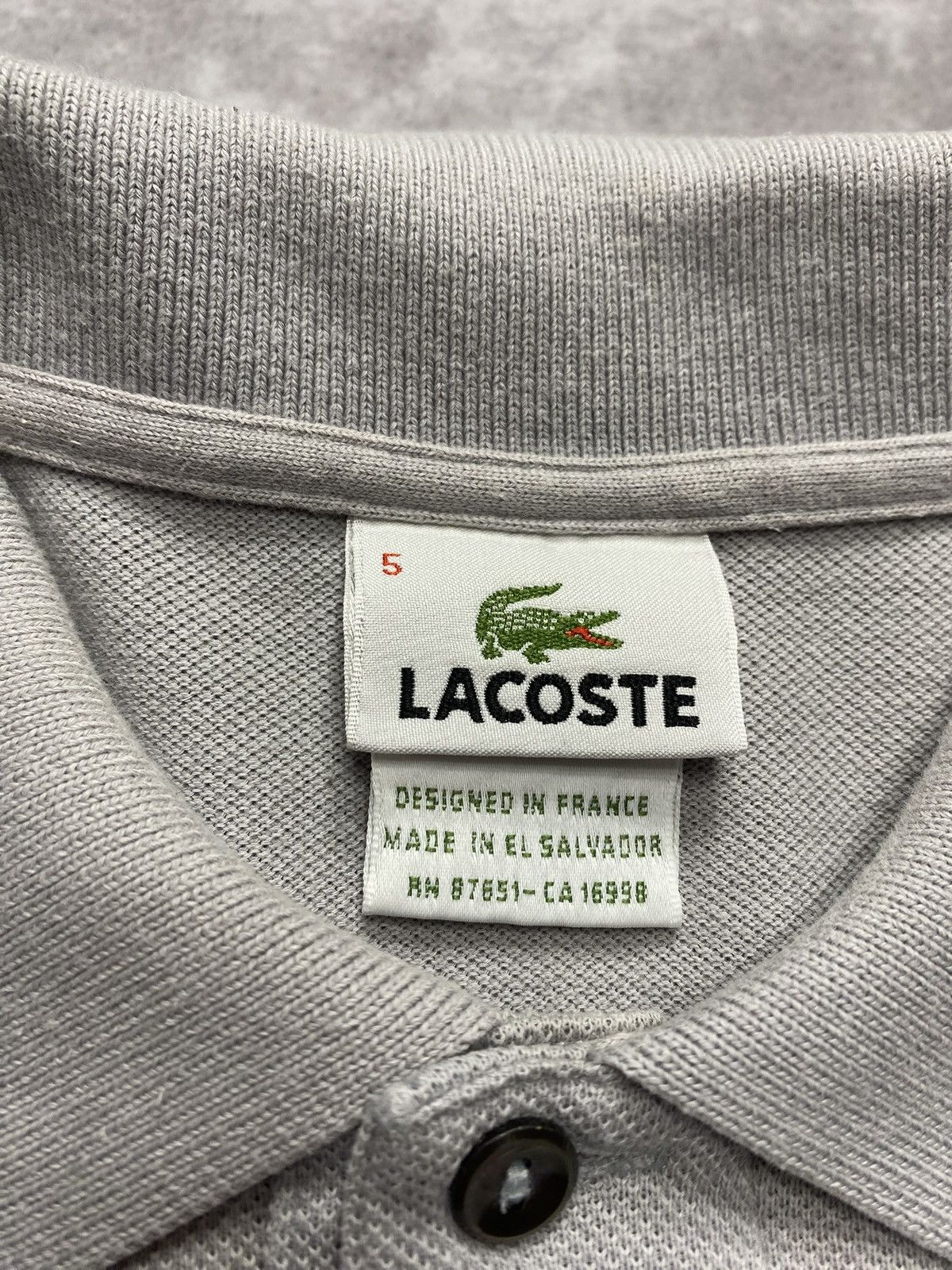 Lacoste Vintage Lacoste Light Gray Classic Fit Polo Shirt Size US L / EU 52-54 / 3 - 3 Thumbnail