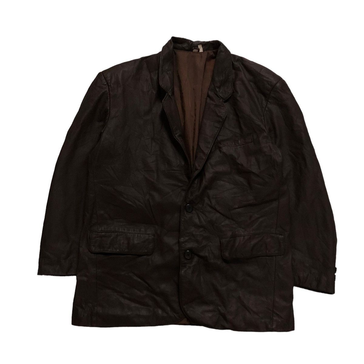 Japanese Brand 🔥VINTAGE GENUINE LEATHER JACKET BIG POCKET ISSEY MIYAKE Size US M / EU 48-50 / 2 - 1 Thumbnail