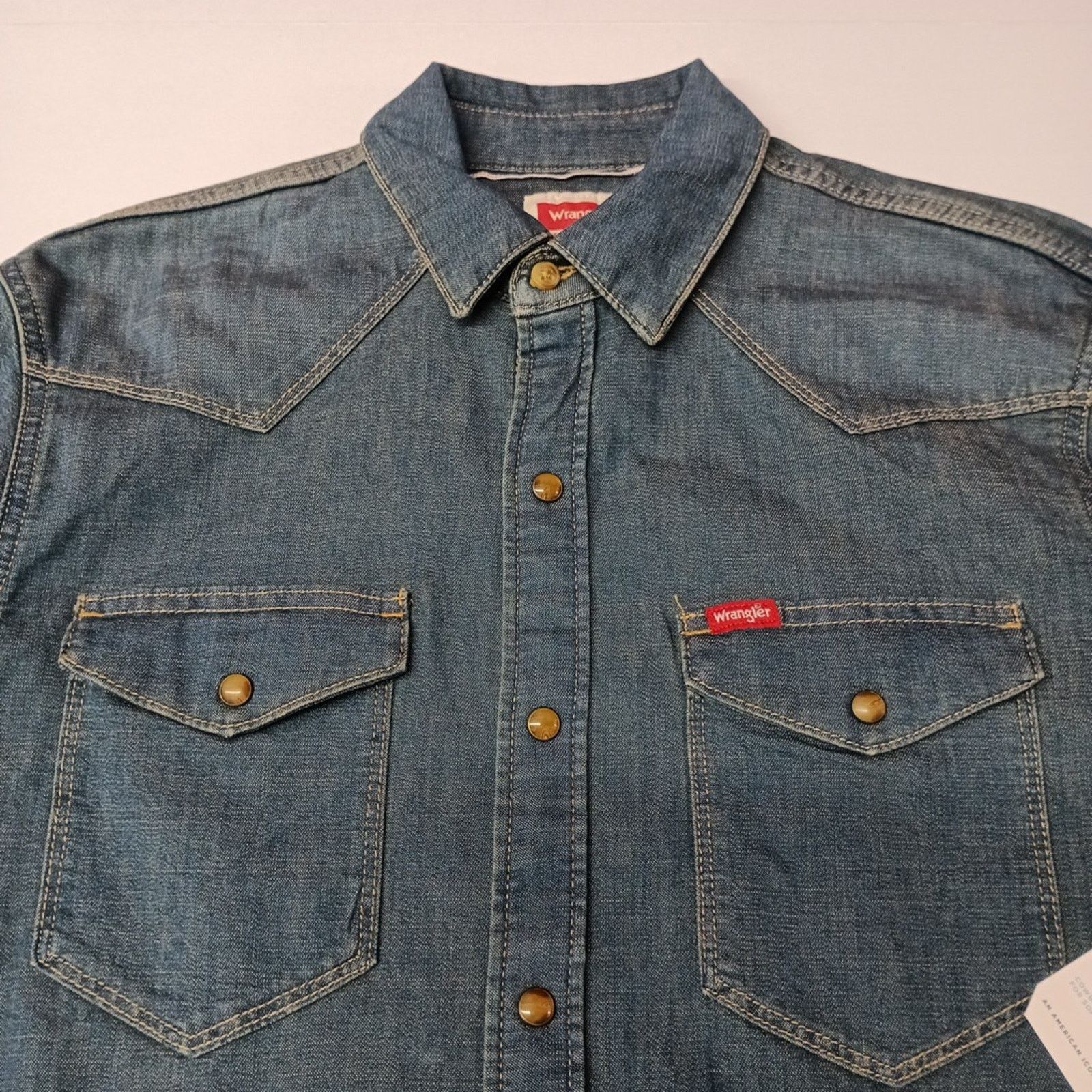 Wrangler Wrangler Cowboy Wash Snap Denim Shirt Mens Size S Small Blue Size US S / EU 44-46 / 1 - 3 Thumbnail