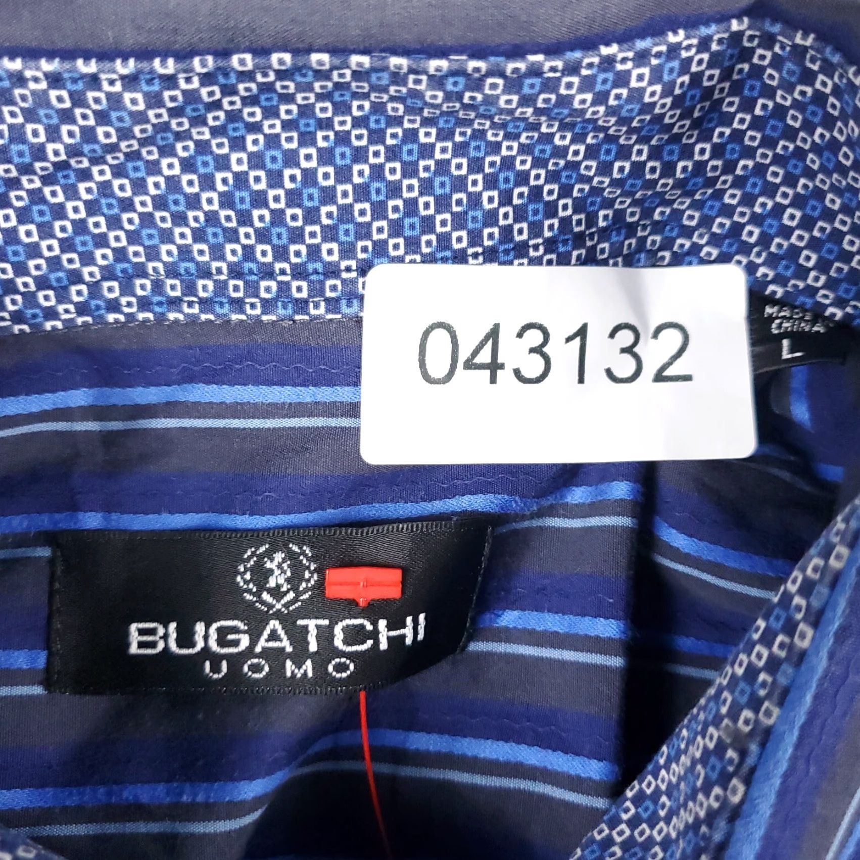 BUGATCHI Bugatchi Shirt Mens Large Blue Striped Button-Up Long Sleeve Size US L / EU 52-54 / 3 - 7 Thumbnail