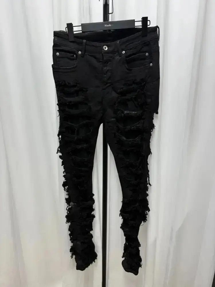 Rick Owens Rick Owens Drkshdw Distressed Tight Denim Size US 30 / EU 46 - 1 Thumbnail