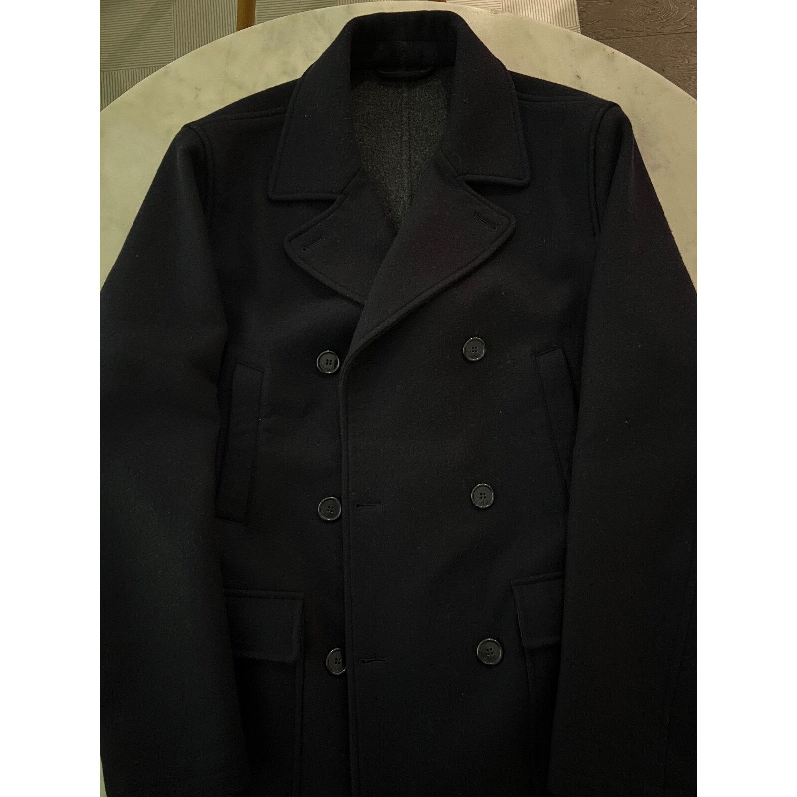 Mandelli $3900 Mandelli Bergdorf Goodman Navy Wool Peacoat IT54 NEW Size US XL / EU 56 / 4 - 2 Thumbnail