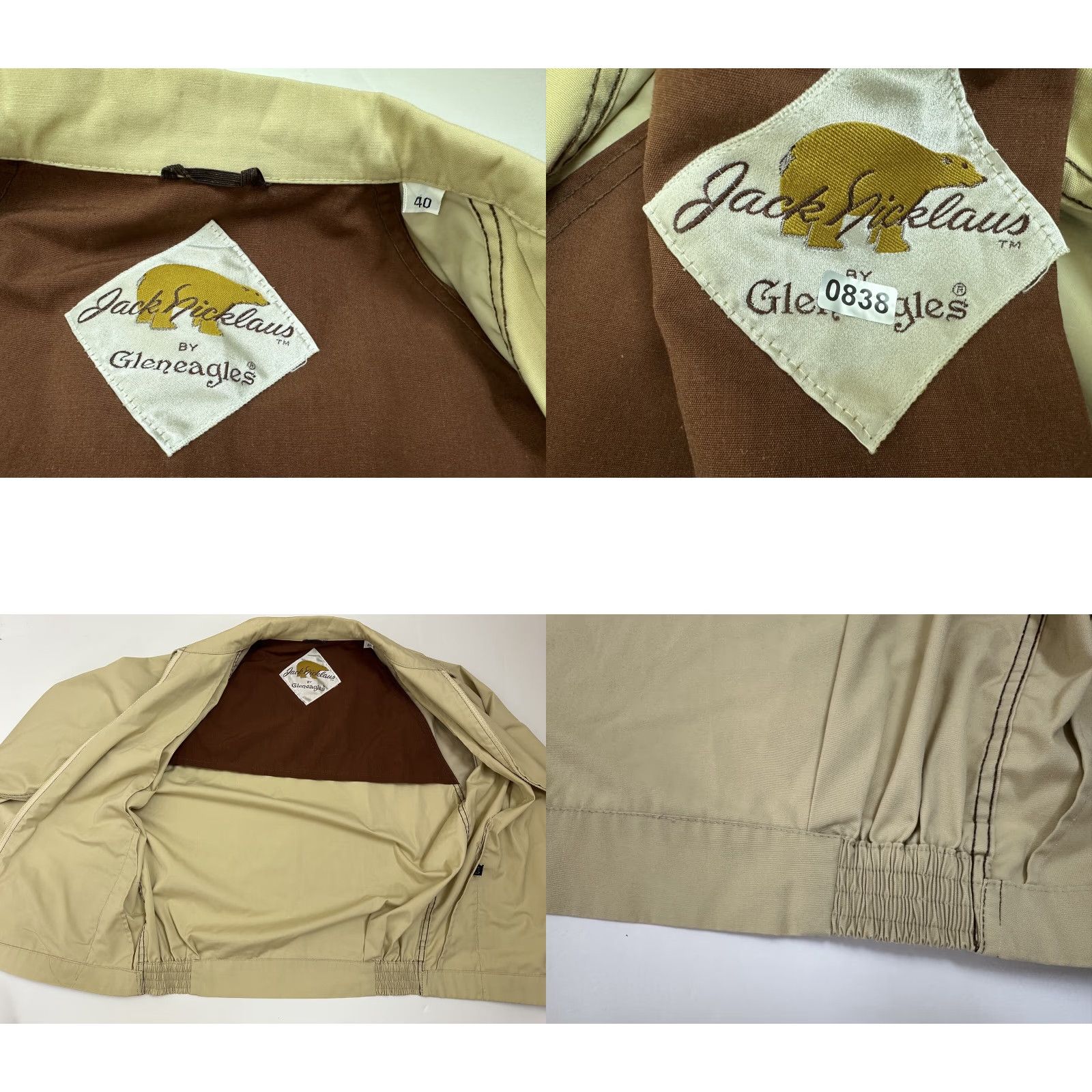 Etro VINTAGE Jack Nicklaus Gleneagles Jacket Men 40 M Beige Cotton Blend Zip Full Zip Pockets Casual Retro 80s 90s Hipster DR Monogrammed Mens Size US M / EU 48-50 / 2 - 11 Thumbnail