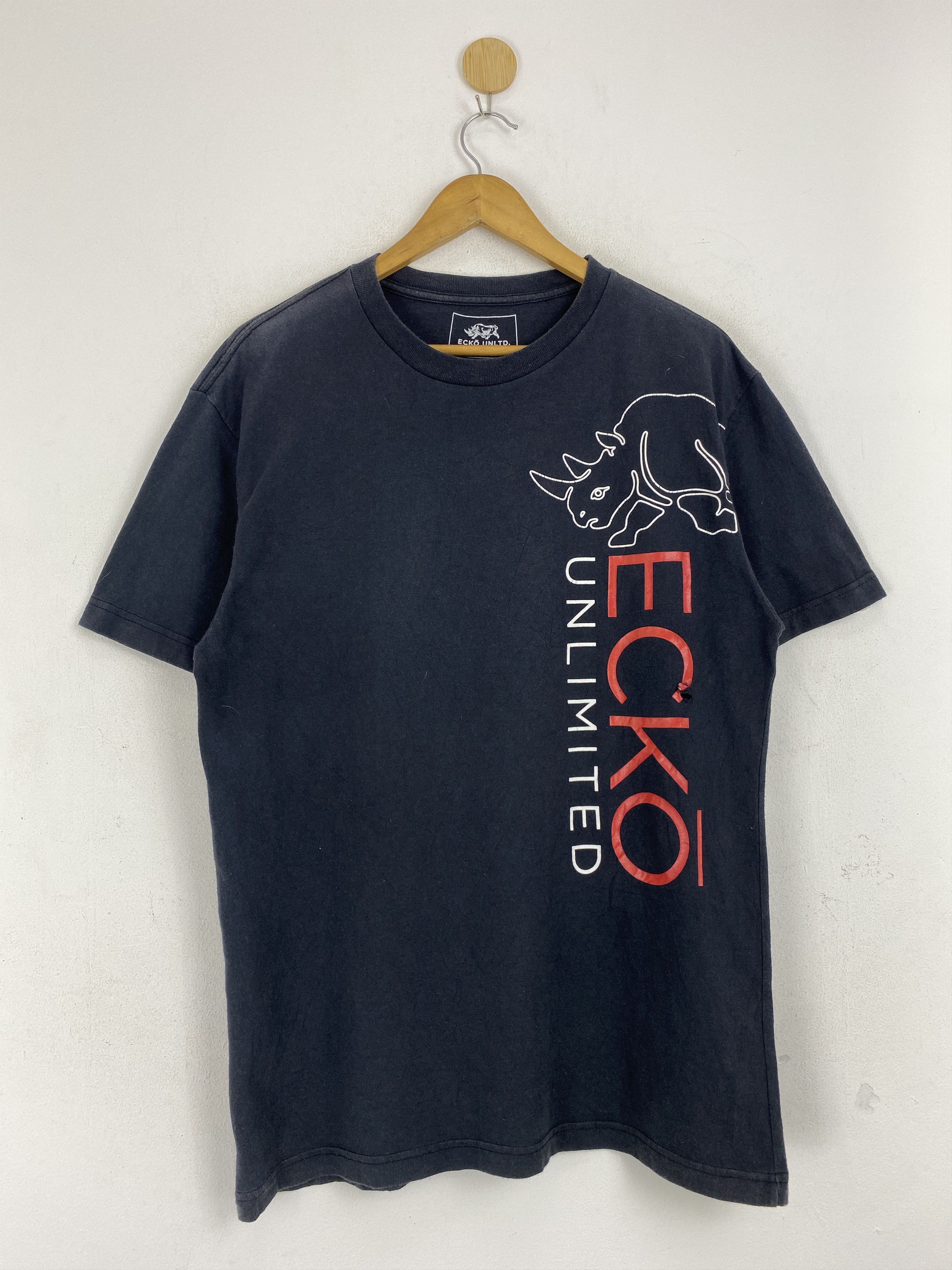 Ecko Unltd. × Vintage Vintage Ecko Unlimited Spellout Distressed Tee TA0686 Size US L / EU 52-54 / 3 - 1 Thumbnail