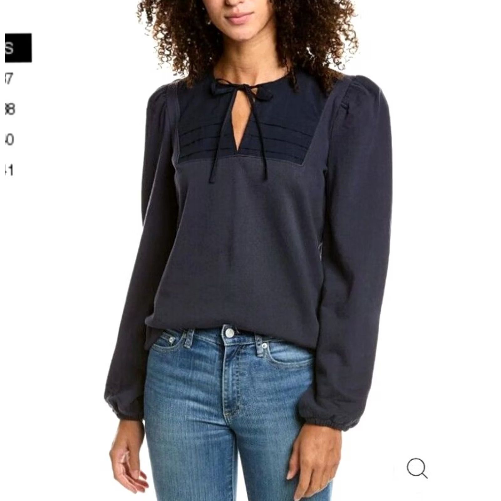 Nation LTD NATION LTD Bonnie Bibbed Women's navy blue cotton Sweatshirt Size L Size L / US 10 / IT 46 - 2 Thumbnail