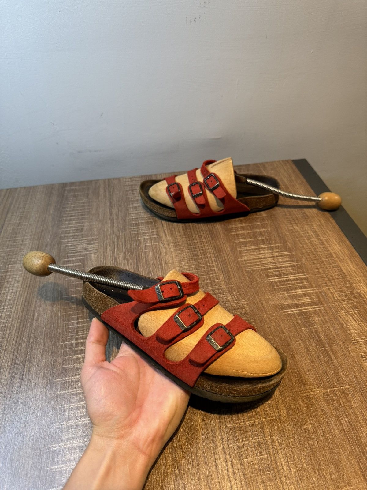 Birkenstock Women's Birkenstock Florida Red 3 Strap Size US 5.5 EU 36 Size US 5.5 / IT 35.5 - 1 Thumbnail