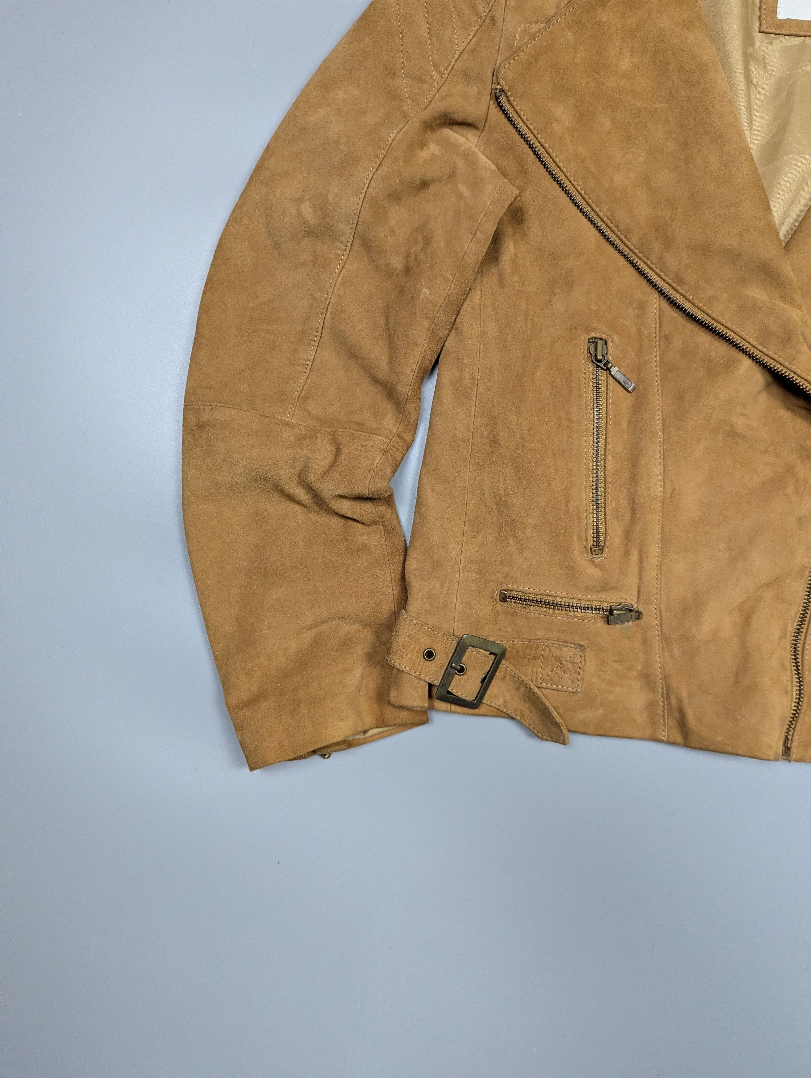 Vintage VIRMANI Women's Vintage Leather Brown Biker Cowboy Jacket Size M / US 6-8 / IT 42-44 - 4 Thumbnail